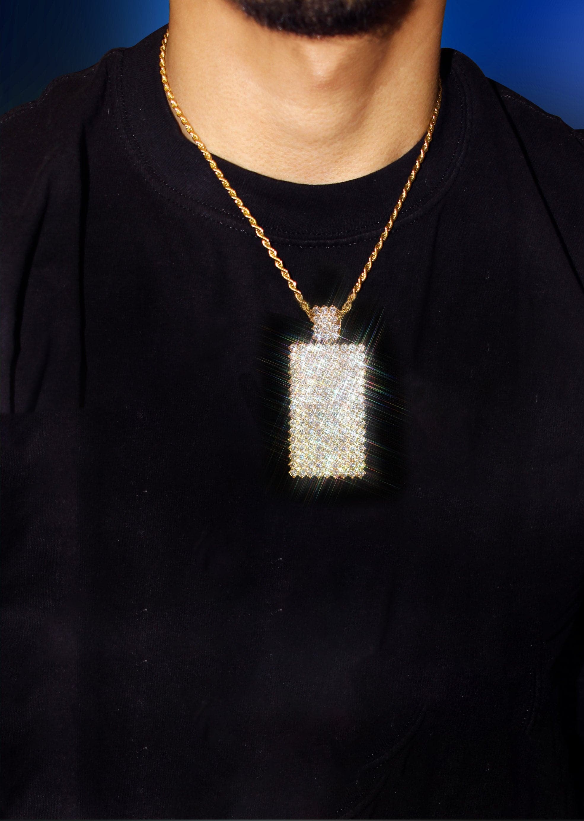 Mens Gold Plated Franco Chain & Dog Tag Pendant | Appx. 28 Grams - Image 5