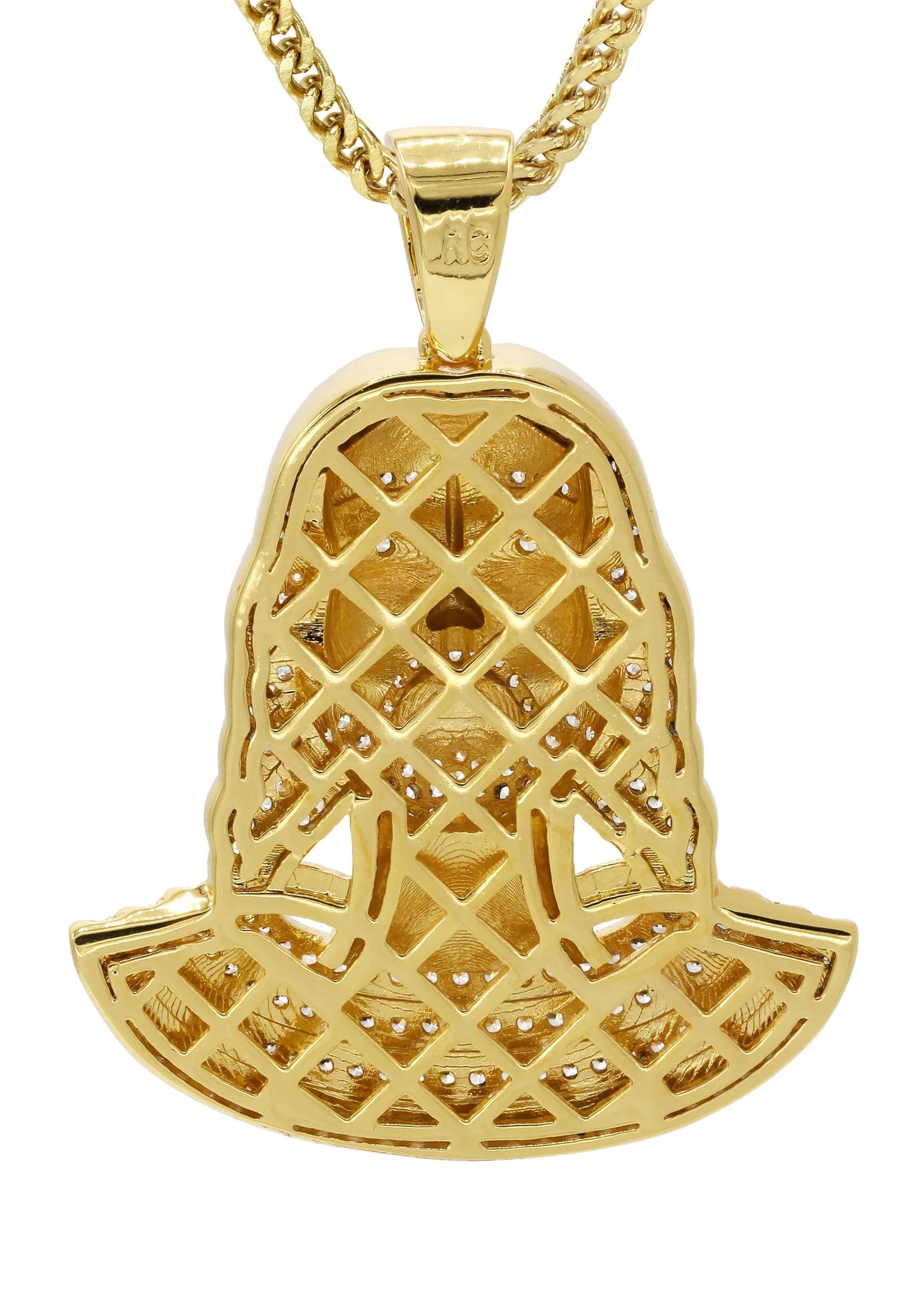 Mens Gold Plated Franco Chain & Jesus Piece Chain | Appx. 22.1 Grams - Image 3
