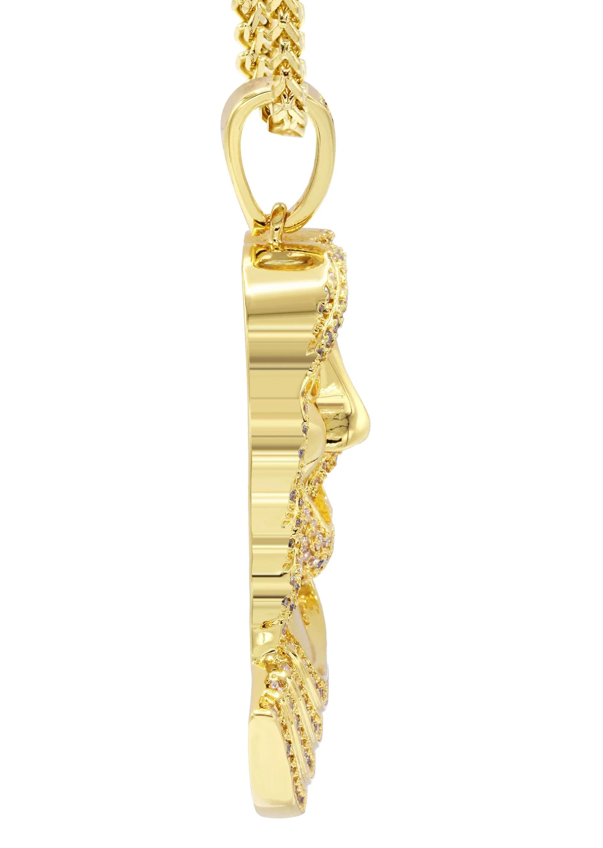 Mens Gold Plated Franco Chain & Jesus Piece Chain | Appx. 22.1 Grams - Image 4
