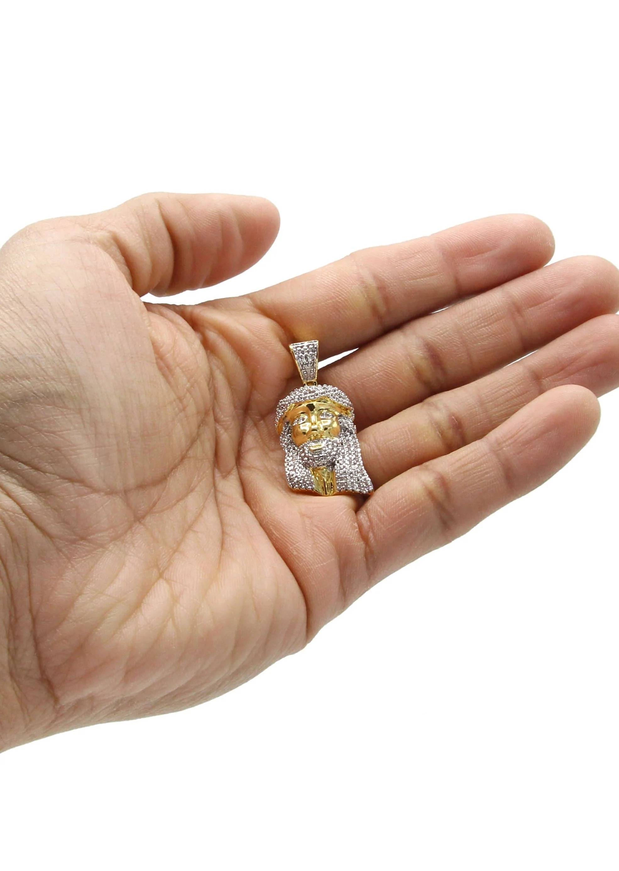 Mens Gold Plated Jesus Head Pendant | 13.8 Grams - Image 4