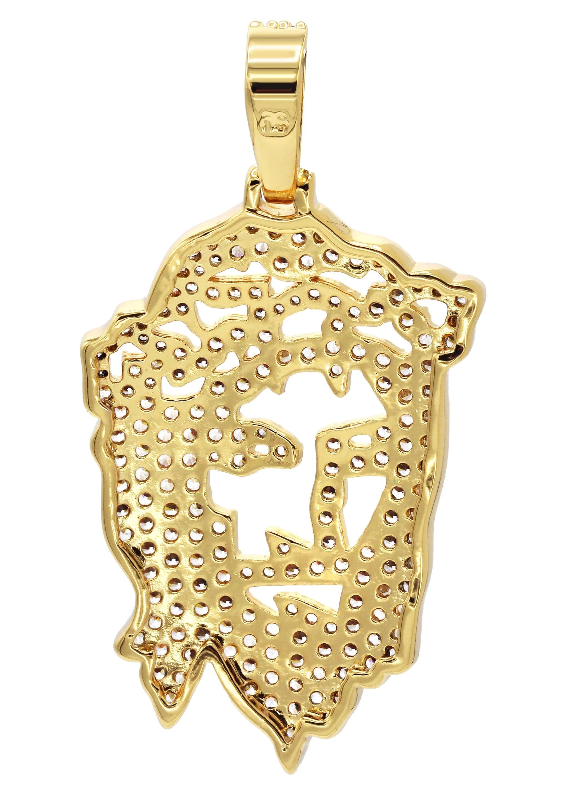 Mens Gold Plated Jesus Head Pendant | 6.6 Grams - Image 3