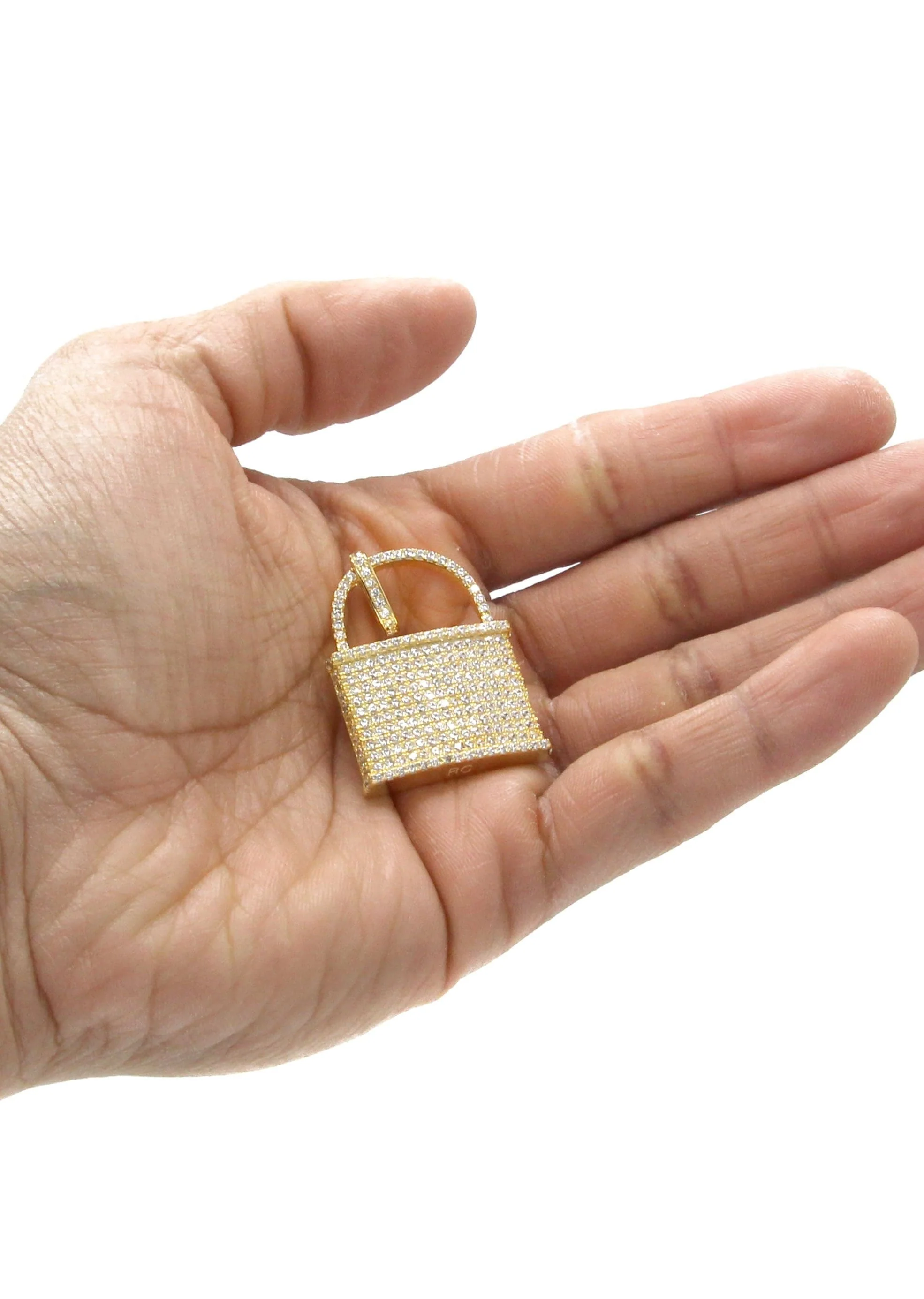 Mens Gold Plated Lock Pendant | 10.7 Grams - Image 4