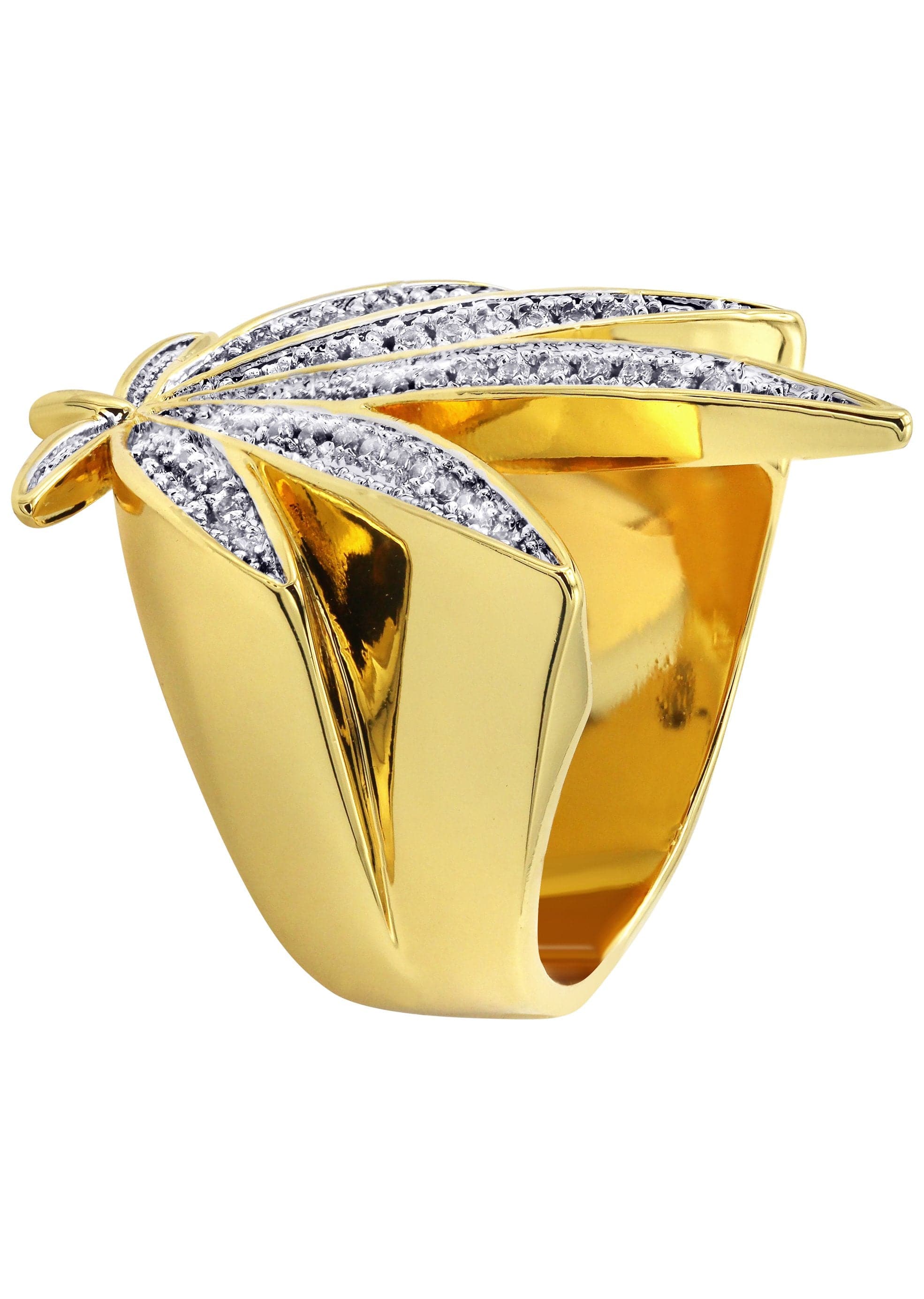 Gold Plated Marihuana Leaf Ring | 15 Grams - Image 3
