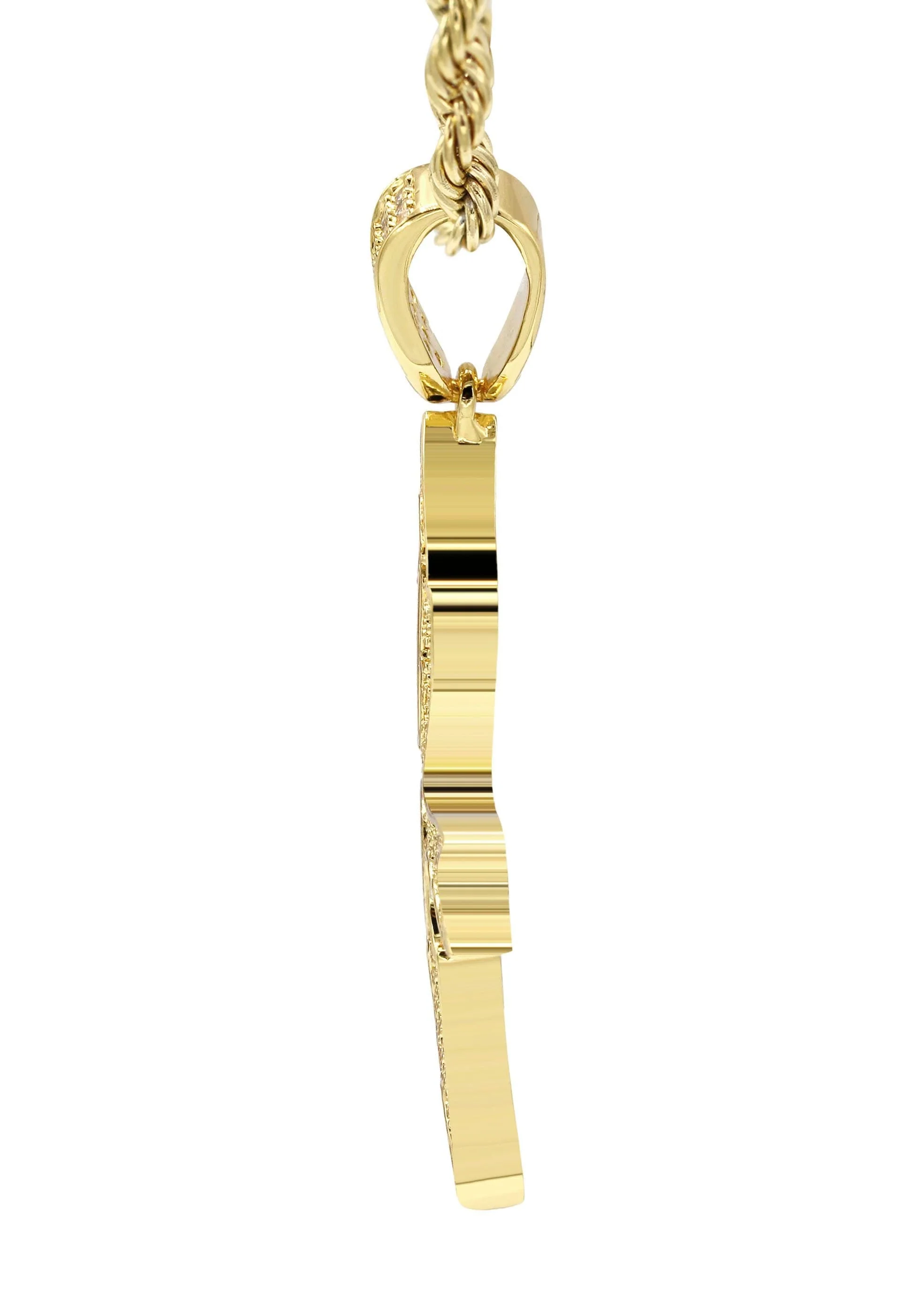 Mens Gold Plated Rope Chain & Cross Pendant | Appx. 13.4 Grams - Image 4