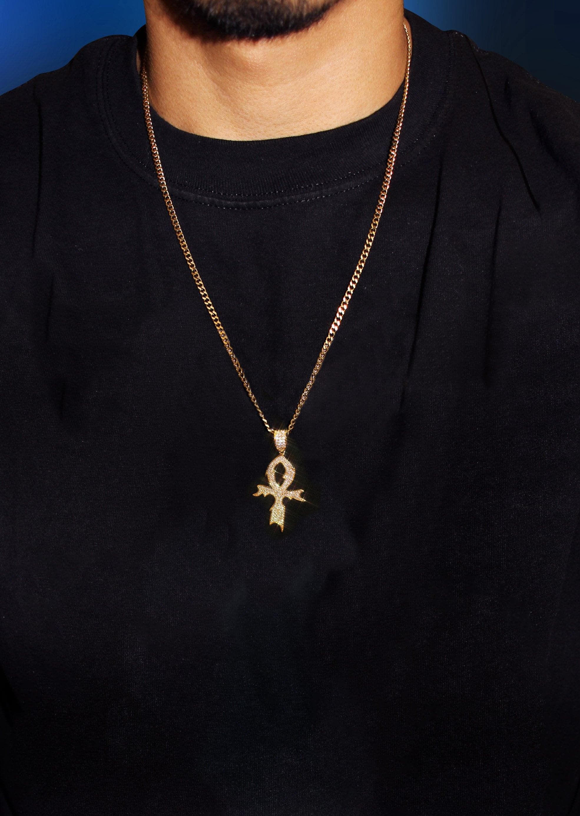 Mens Gold Plated Rope Chain & Cross Pendant | Appx. 13.4 Grams - Image 5