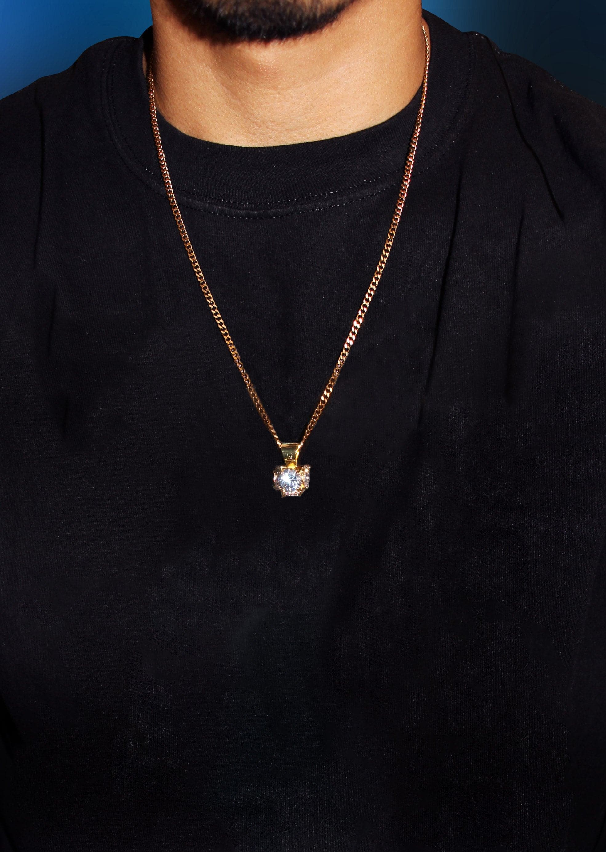 Mens Gold Plated Rope Chain & Cubic Zirconia Pendant | Appx. 19 Grams - Image 4