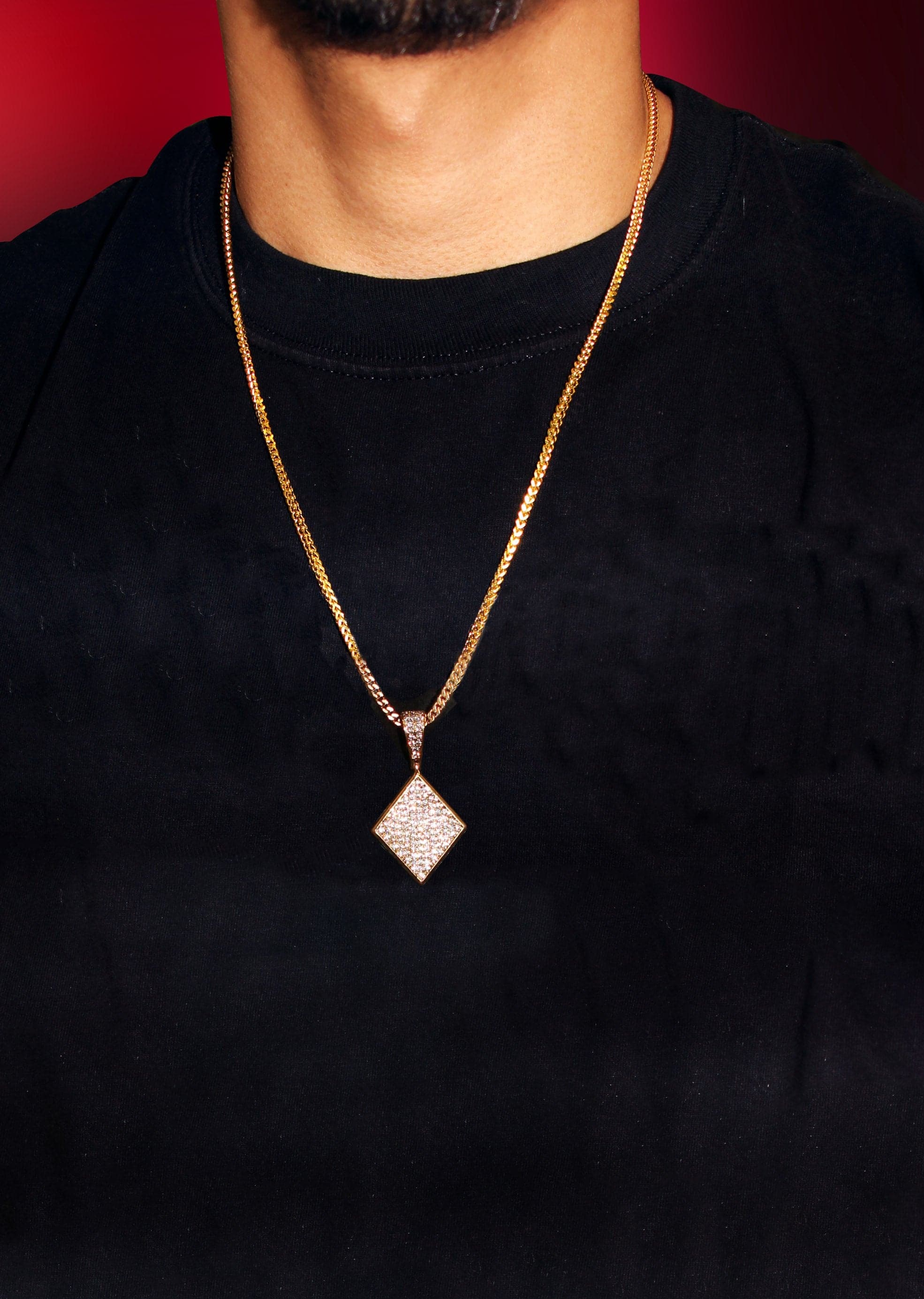 Mens Gold Plated Rope Chain & Iced Out Pendant | Appx. 16.1 Grams - Image 5