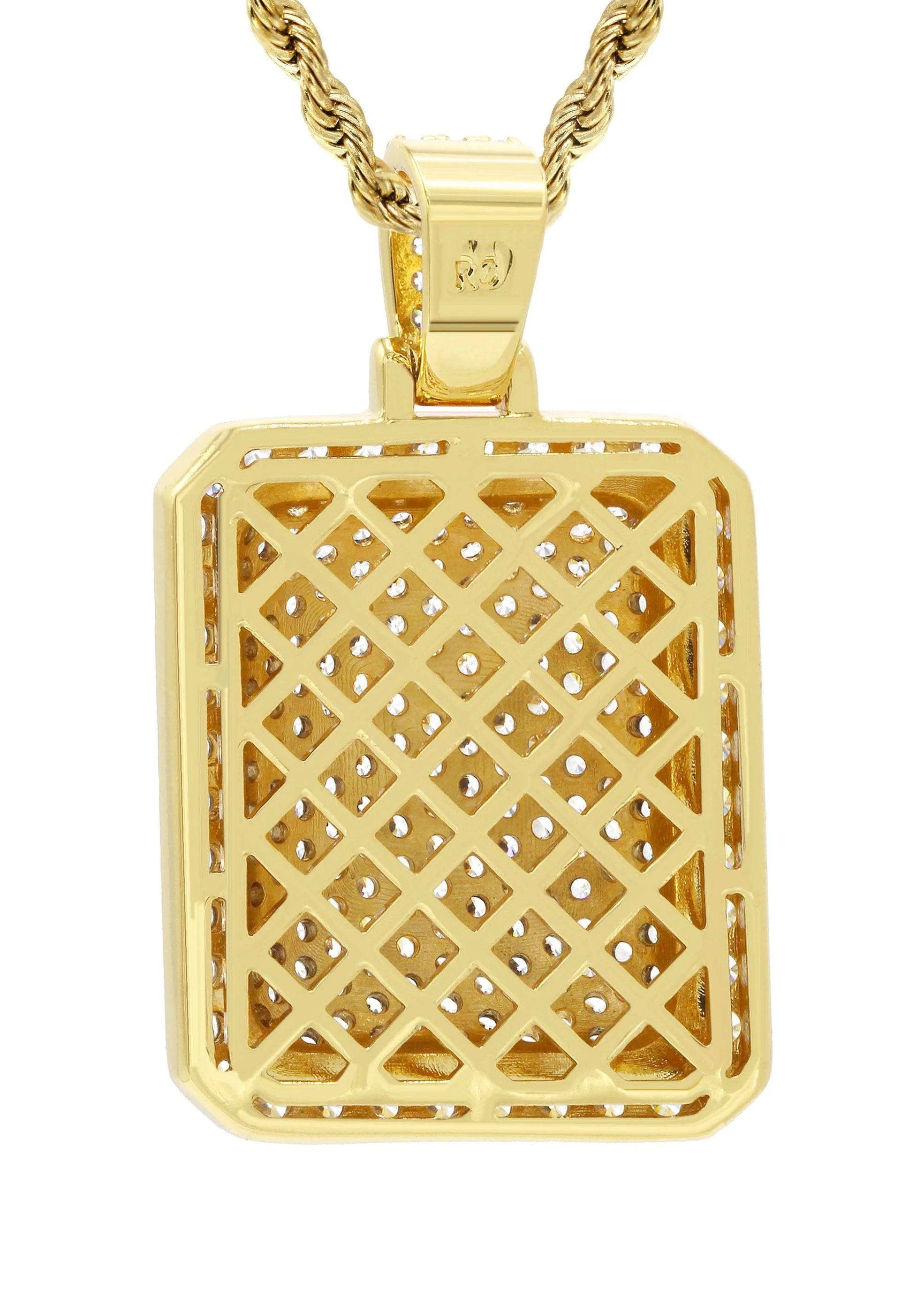 Mens Gold Plated Rope Chain & Dog Tag Pendant | Appx. 21.5 Grams - Image 3