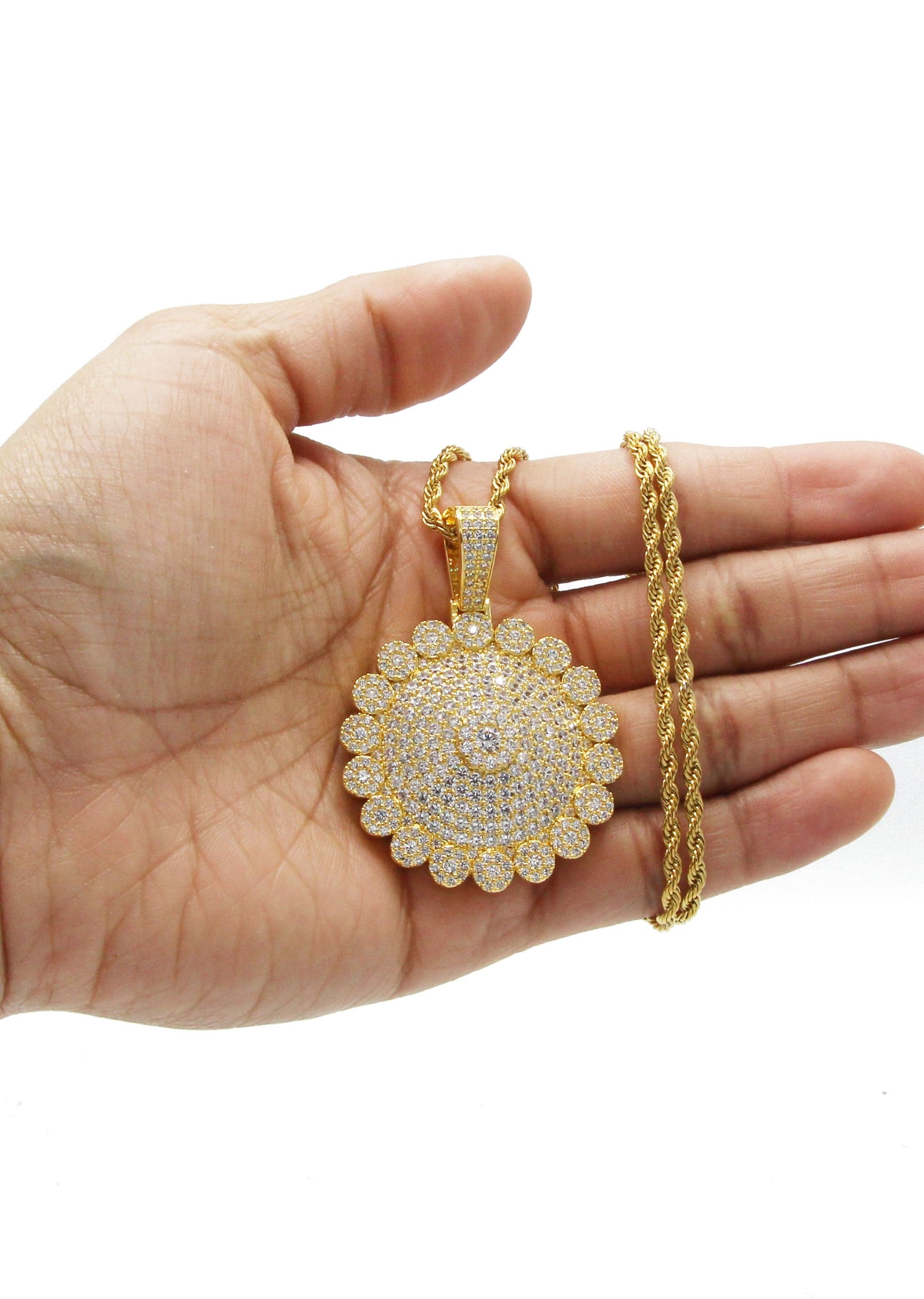 Mens Gold Plated Rope Chain & Dog Tag Pendant | Appx. 33 Grams - Image 6