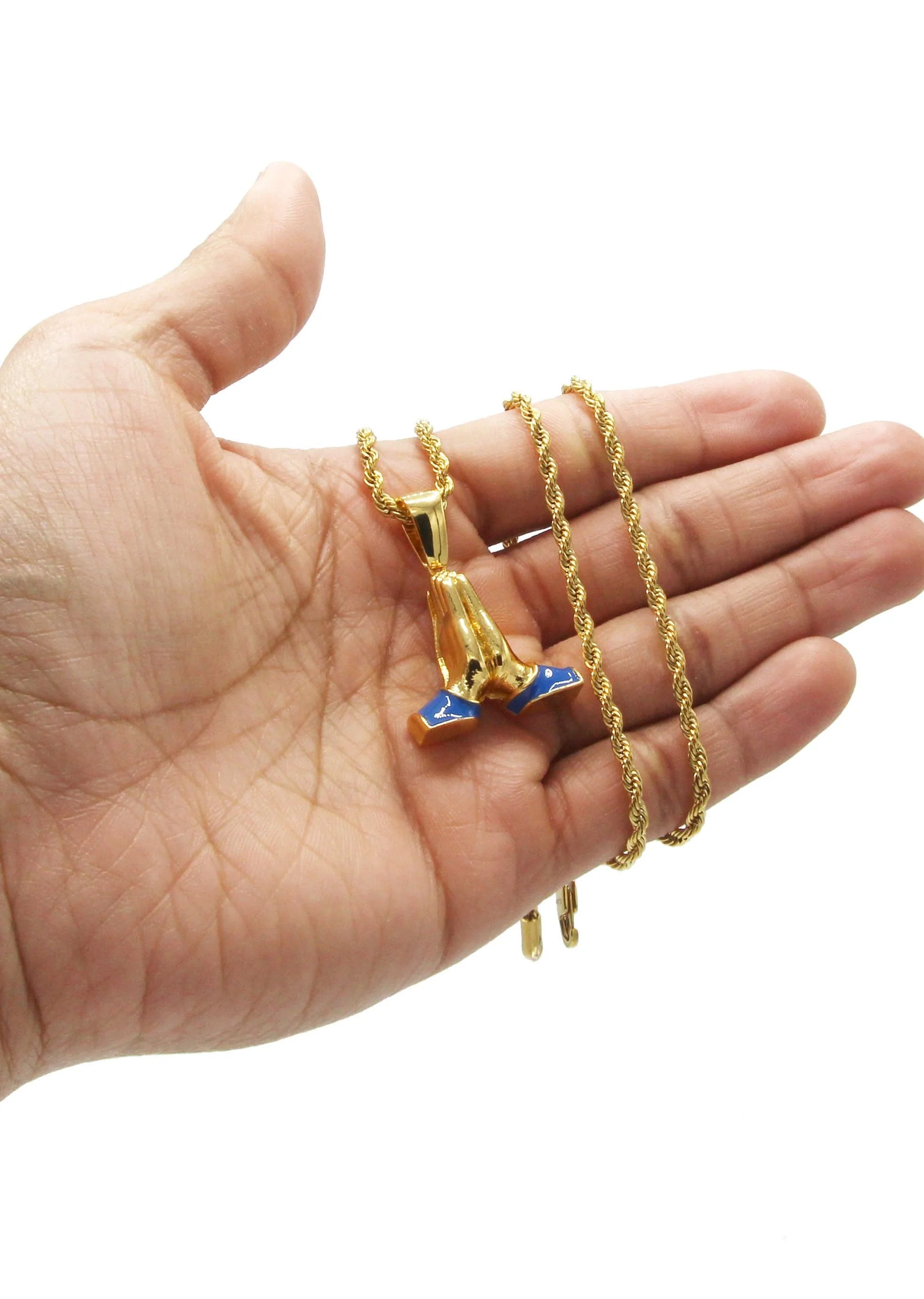 Mens Gold Plated Rope Chain & Emoji Pendant | Appx. 22.2 Grams - Image 5