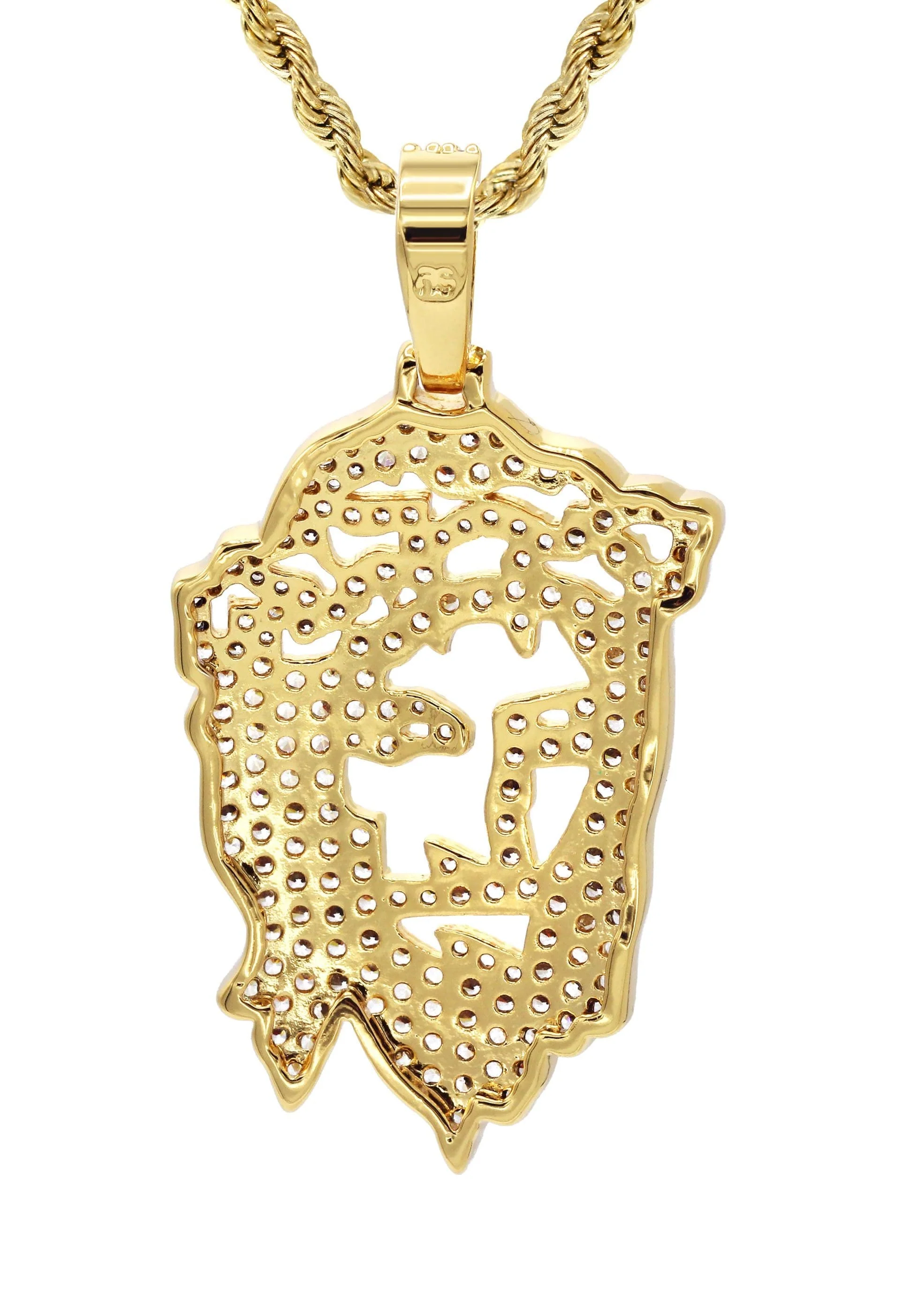 Mens Gold Plated Rope Chain & Jesus Piece Chain | Appx. 14.6 Grams - Image 3