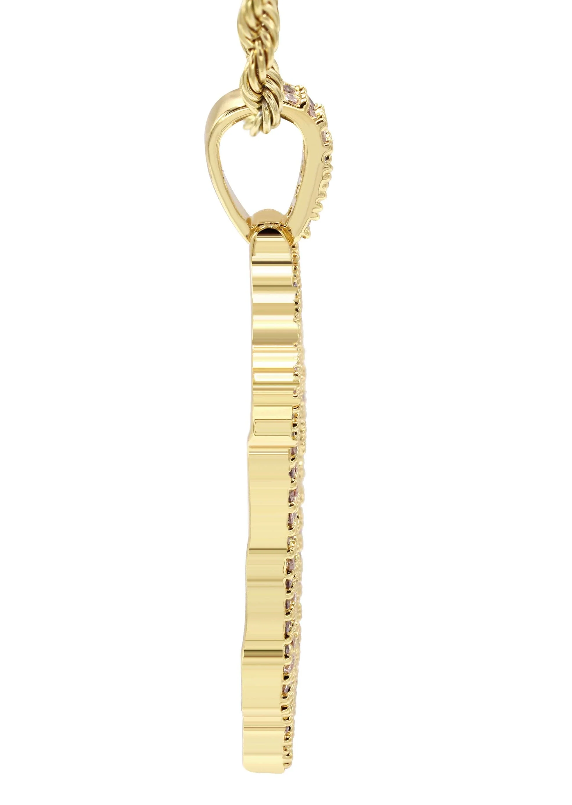 Mens Gold Plated Rope Chain & Jesus Piece Chain | Appx. 14.6 Grams - Image 4
