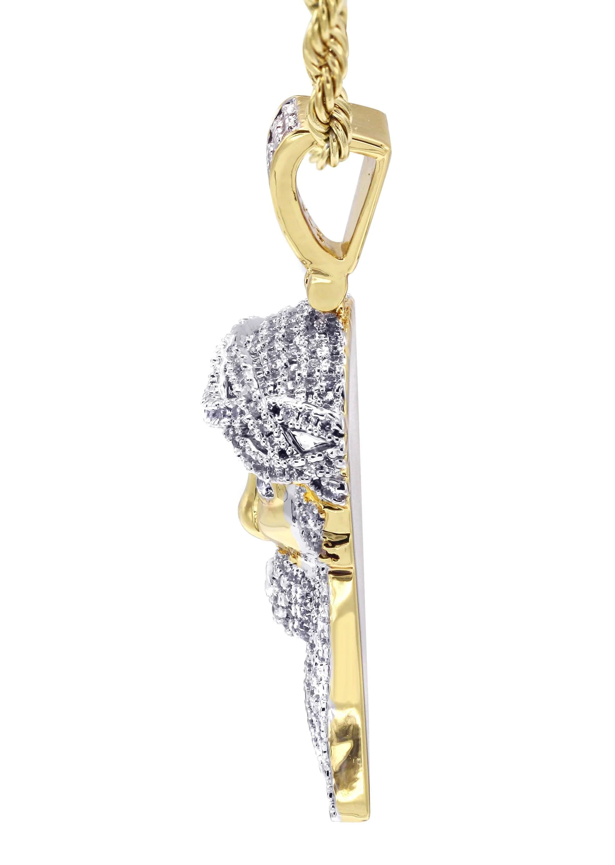 Mens Gold Plated Rope Chain & Jesus Piece Chain | Appx. 21.8 Grams - Image 4