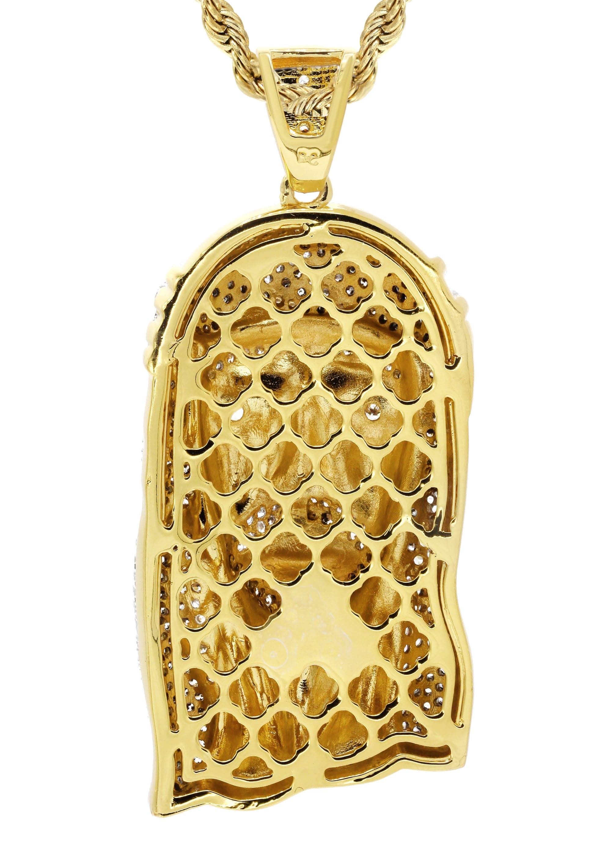 Mens Gold Plated Rope Chain & Jesus Piece Chain | Appx. 42.4 Grams - Image 3