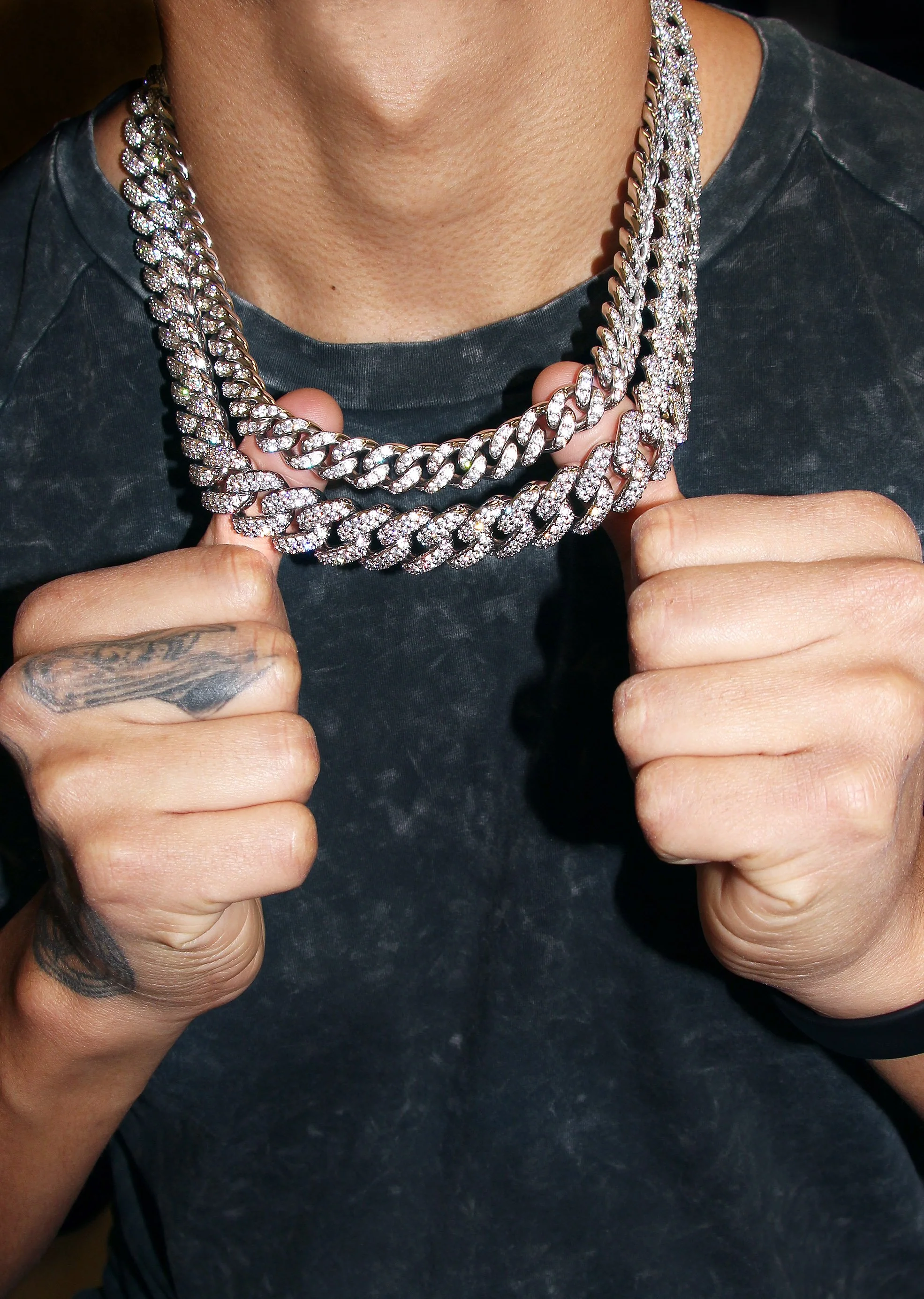 White Gold Plated Iced Out Miami Cuban Link Choker - Image 3