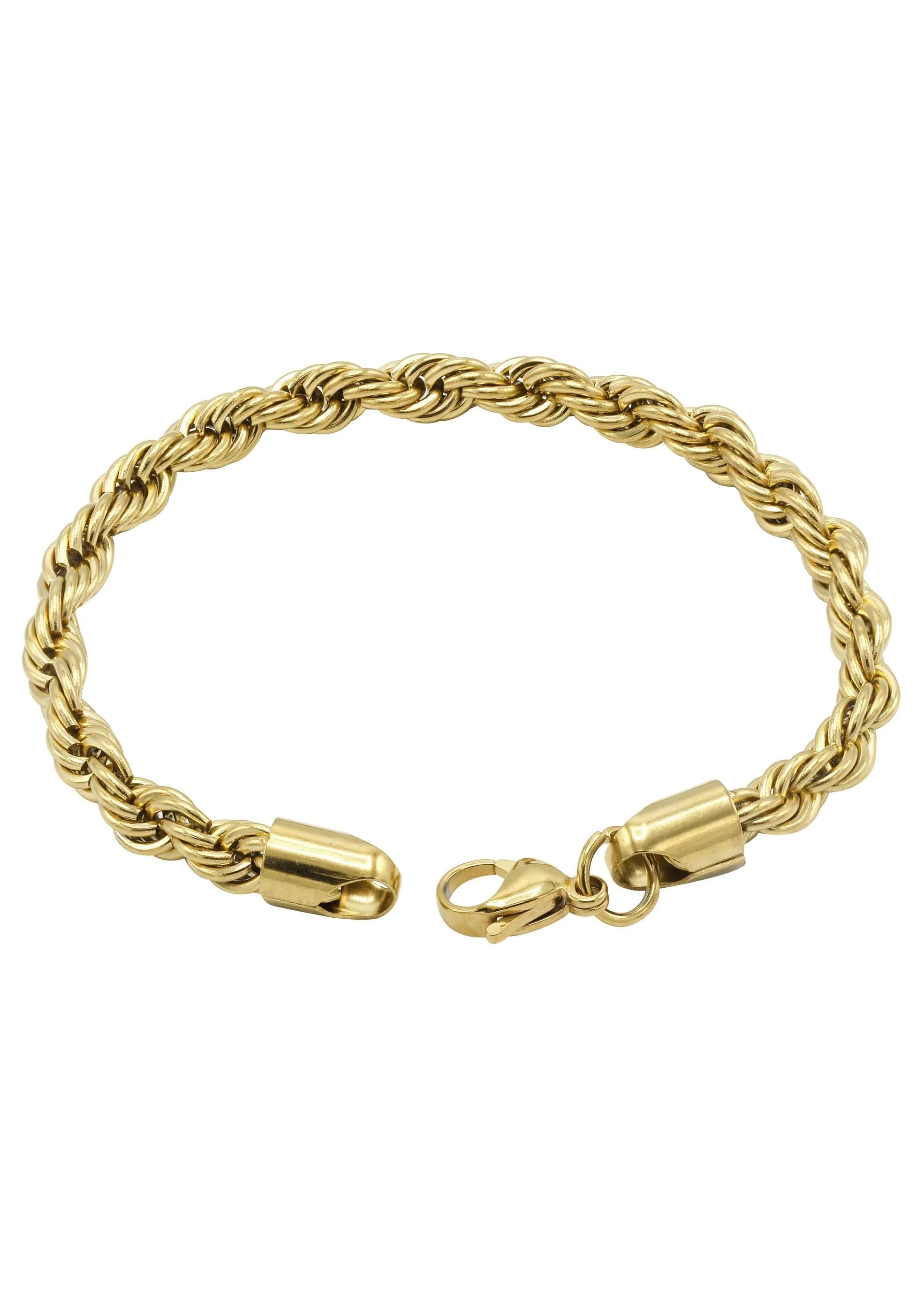 Gold Plated Mens Solid Rope Bracelet - Image 2