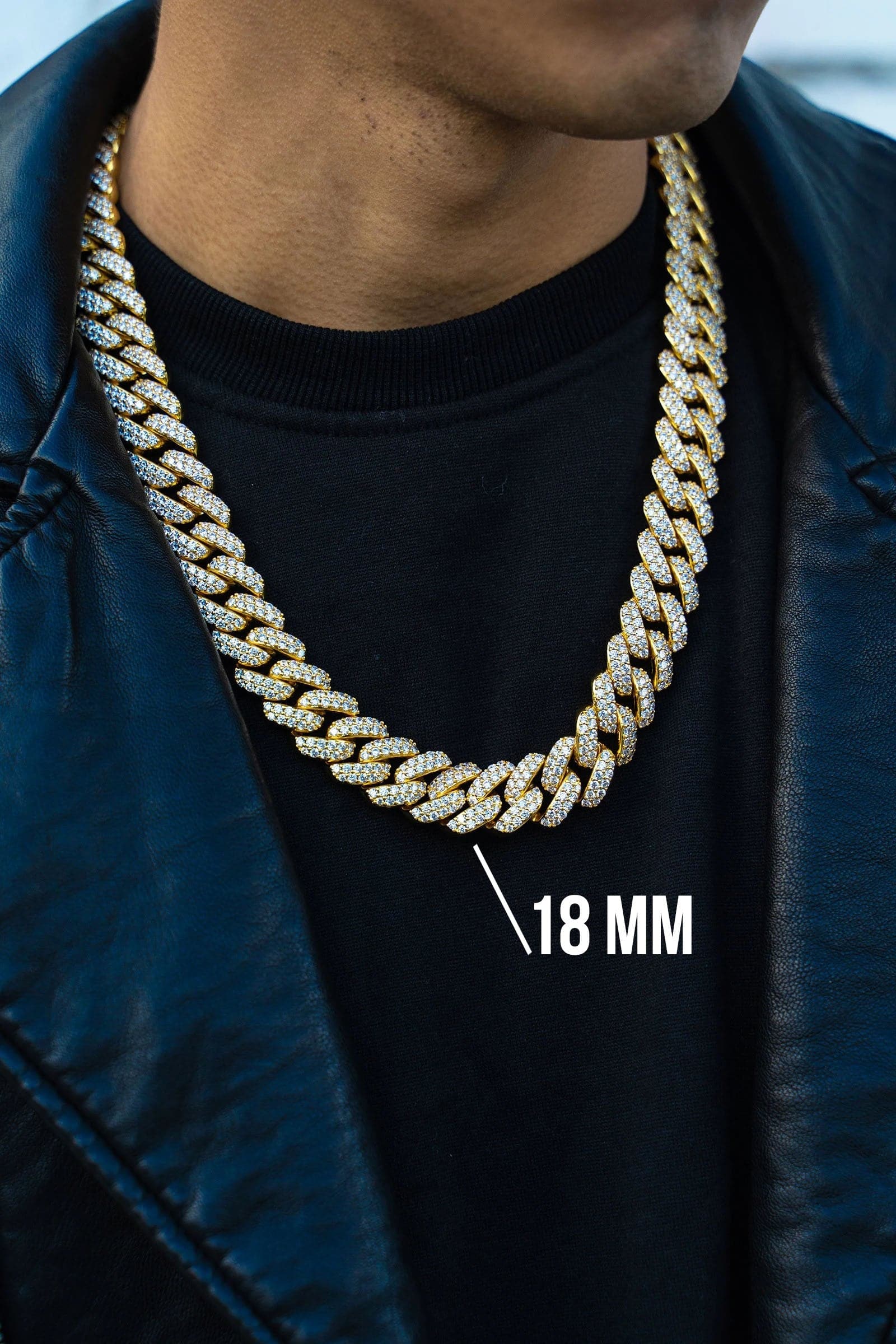 Gold Plated Mens Chain Iced Out Miami Cuban Link - Image 6