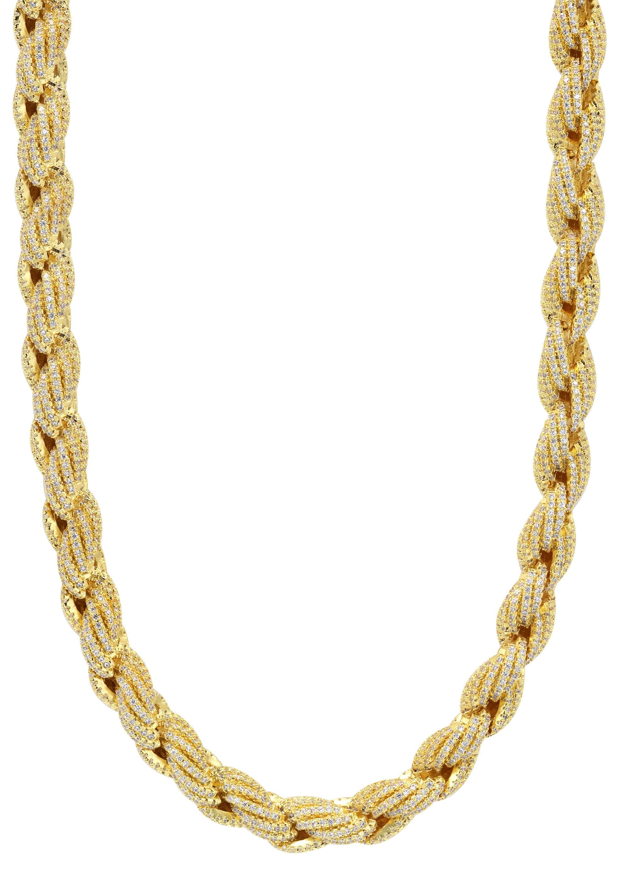 Gold Plated Mens Chain Iced Out Solid Rope - Image 2