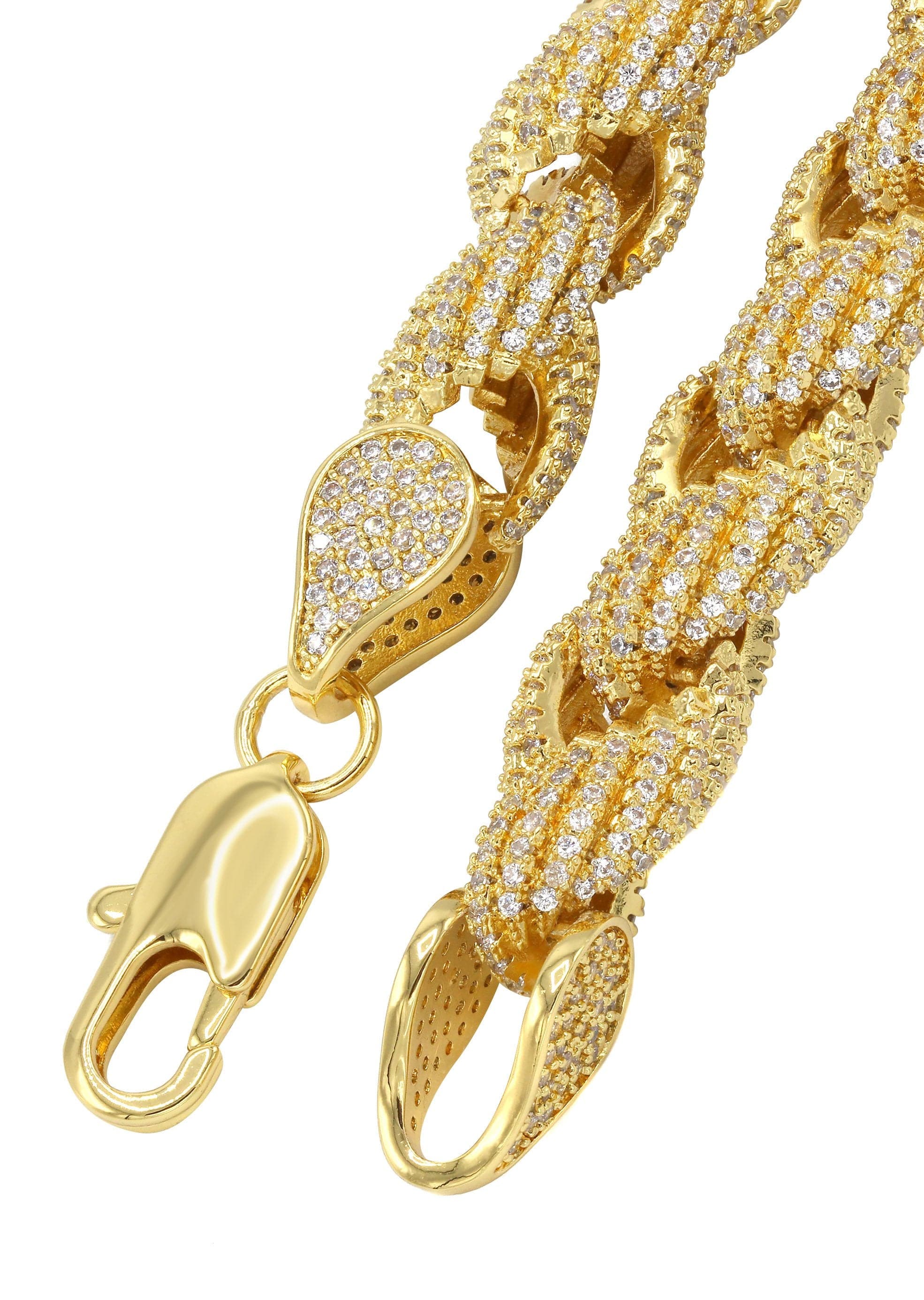 Gold Plated Mens Chain Iced Out Solid Rope - Image 3