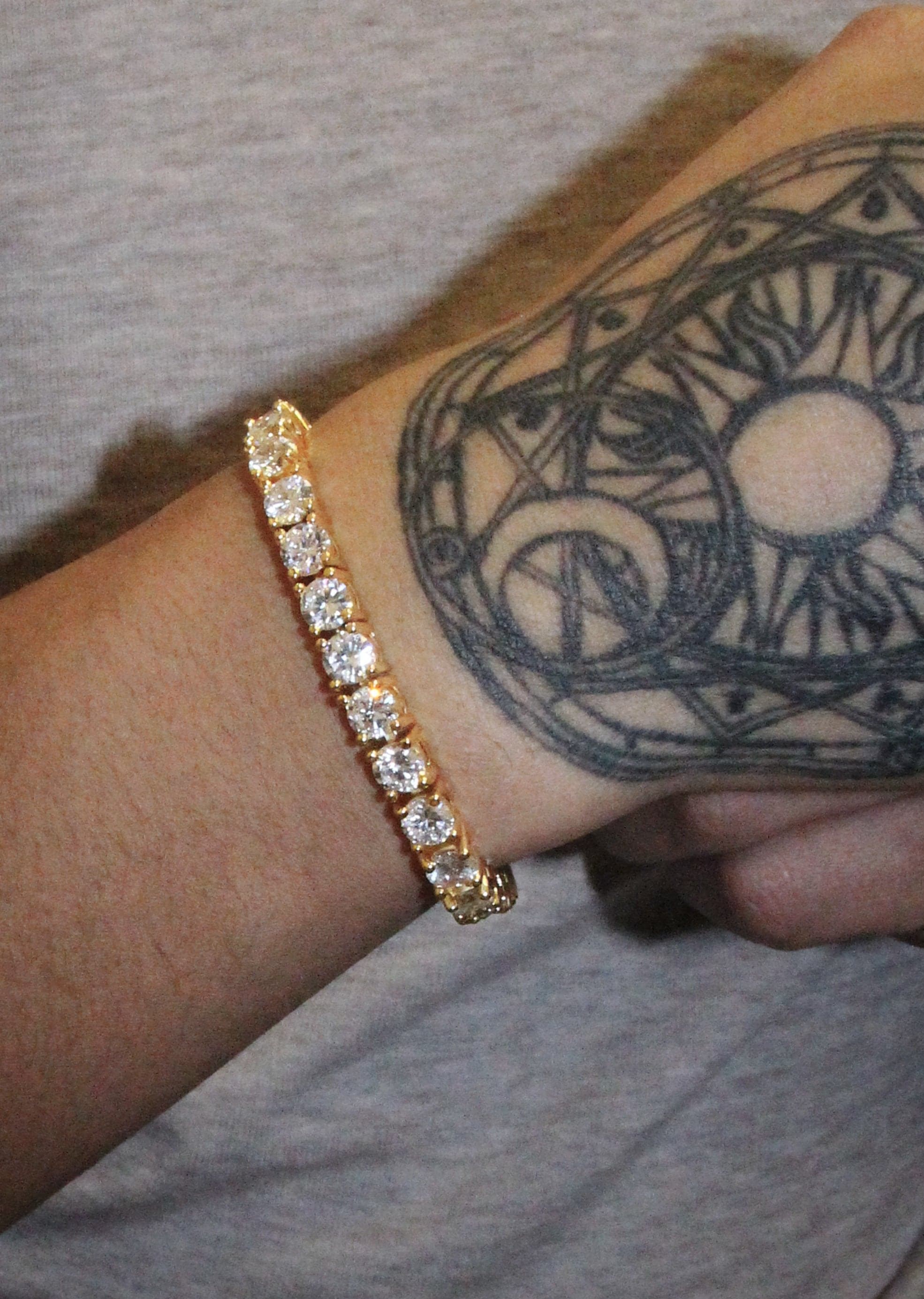 Gold Plated Mens Tennis Bracelet - Image 5