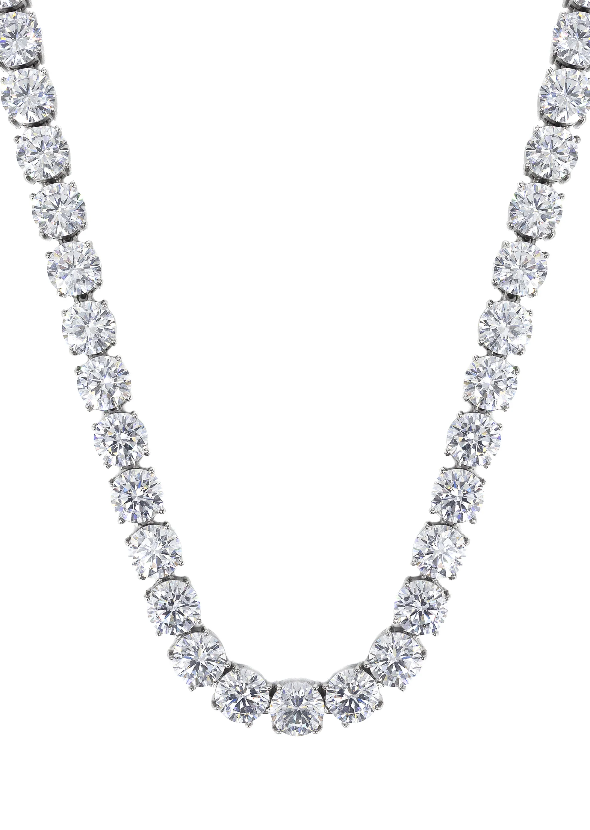 White Gold Plated Mens Tennis Chain - Image 3