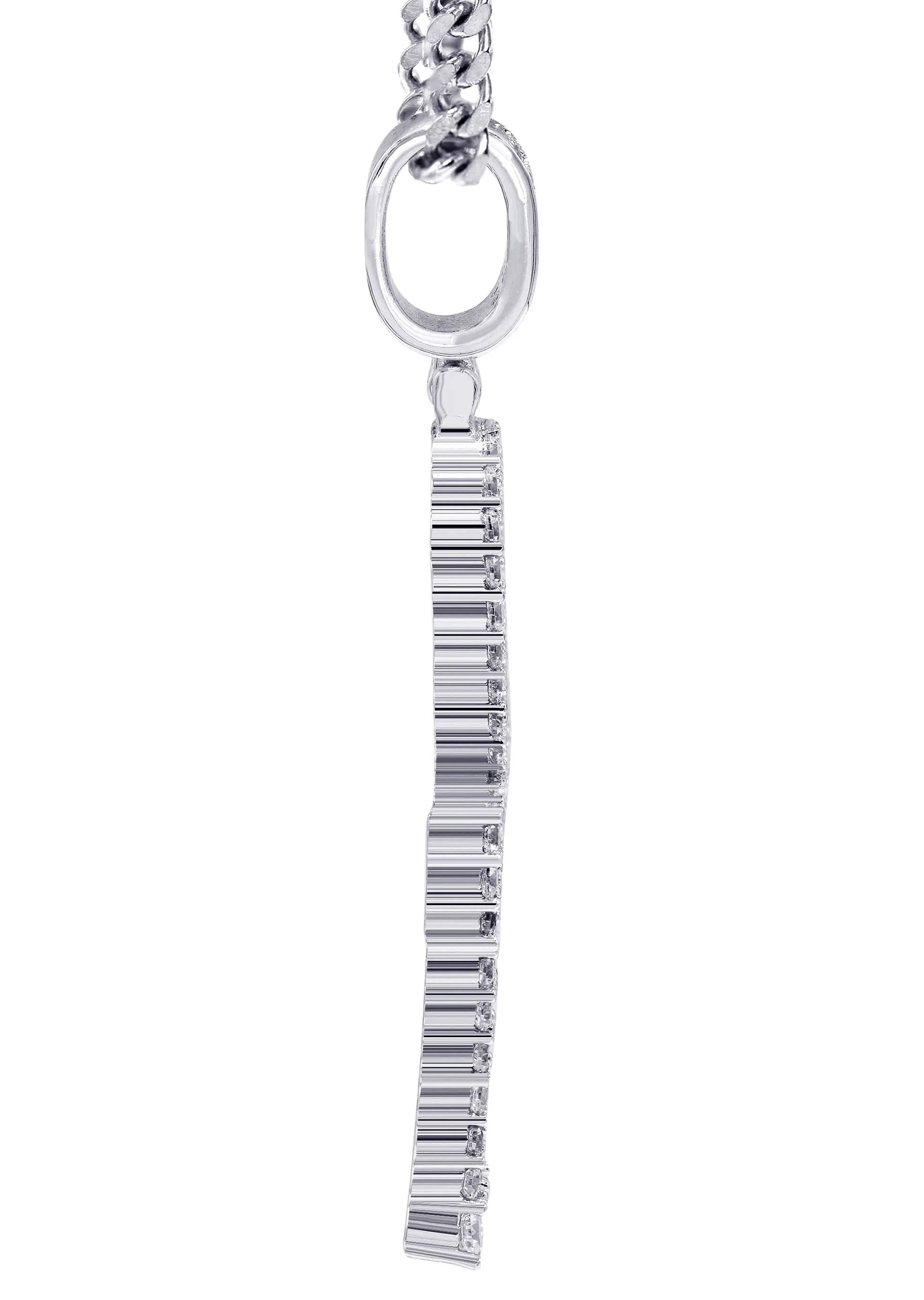 White Gold Plated Cuban Link Chain & Ankh Pendant | Appx. 15.1 Grams - Image 4