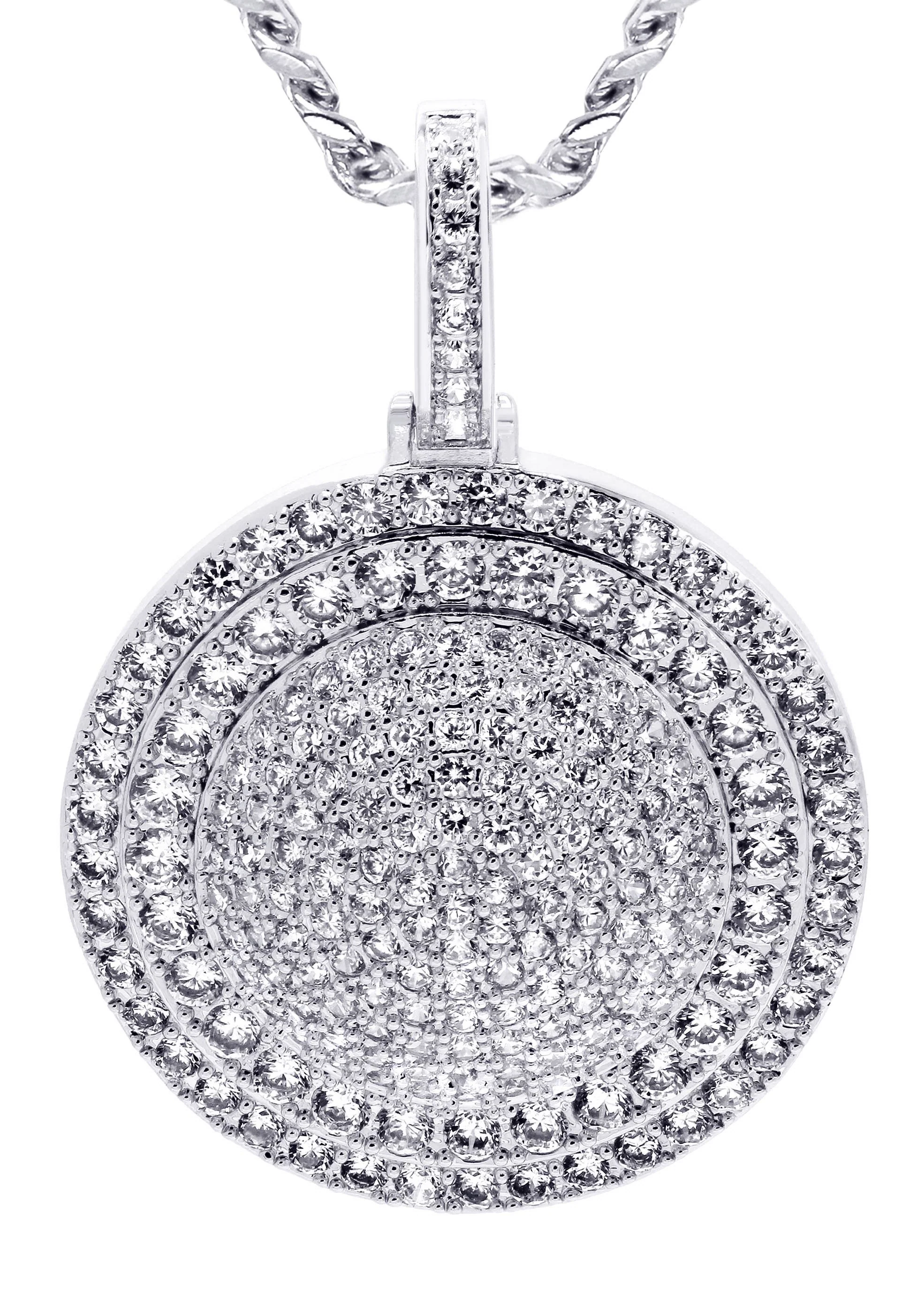 White Gold Plated Cuban Link Chain & Dog Tag Pendant | Appx. 30.3 Grams - Image 2