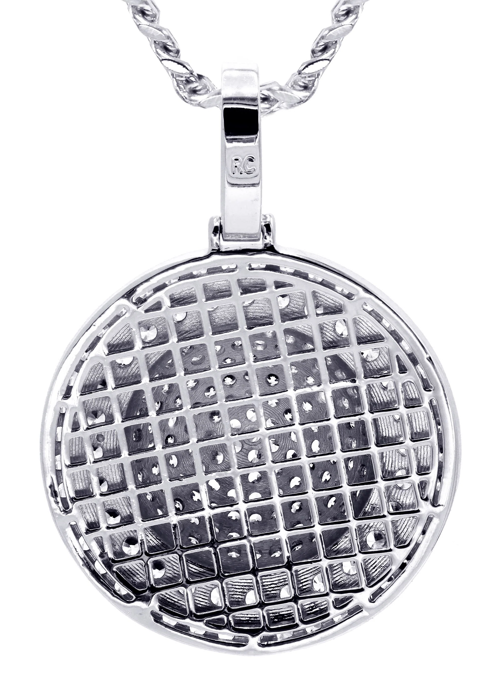 White Gold Plated Cuban Link Chain & Dog Tag Pendant | Appx. 30.3 Grams - Image 3