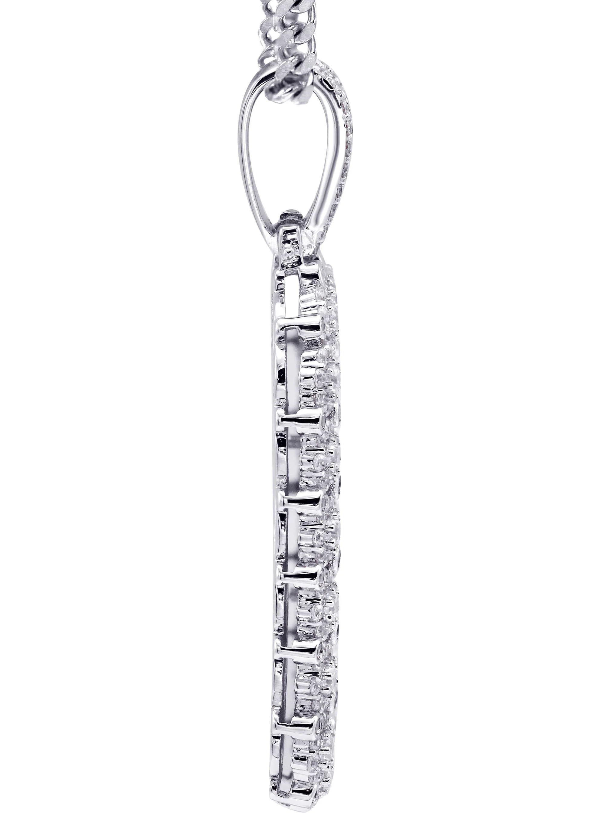 White Gold Plated Cuban Link Chain & Dog Tag Pendant | Appx. 40.2 Grams - Image 4