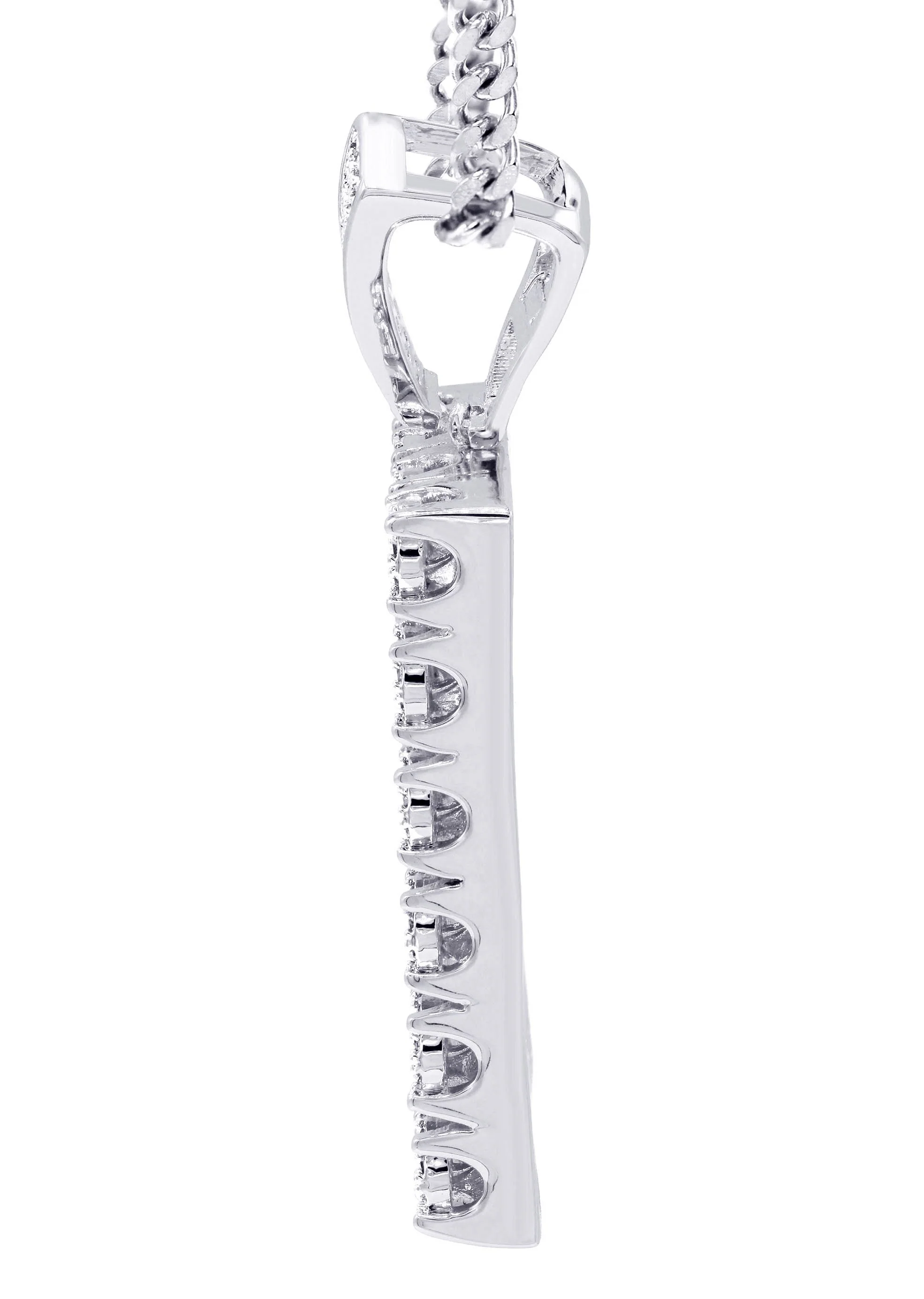 White Gold Plated Cuban Link Chain & Dog Tag Pendant | Appx. 40.2 Grams - Image 4