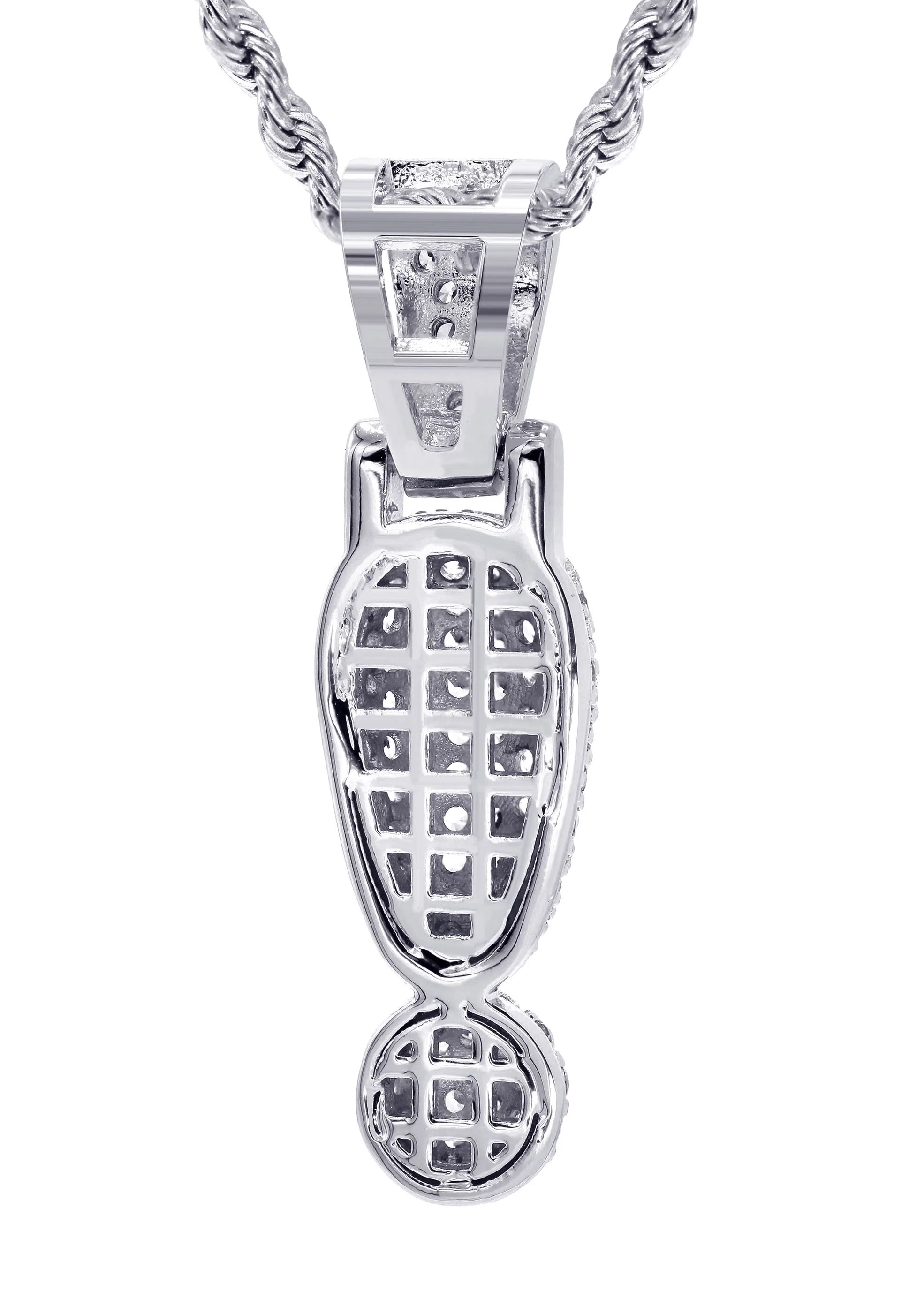 White Gold Plated Cuban Link Chain & ! Pendant | Appx. 13.1 Grams - Image 3