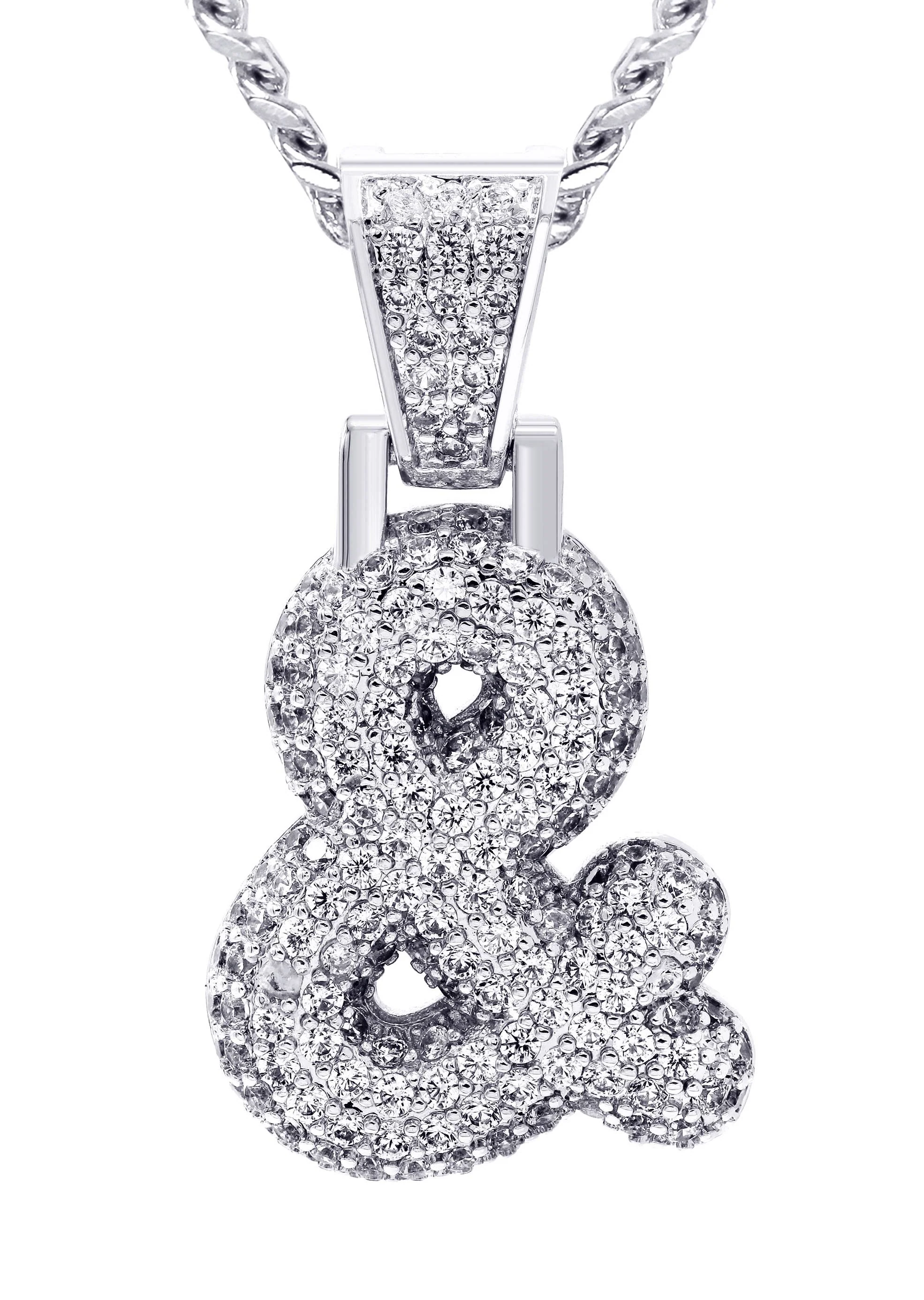White Gold Plated Cuban Link Chain & & Pendant | Appx. 15.8 Grams - Image 2