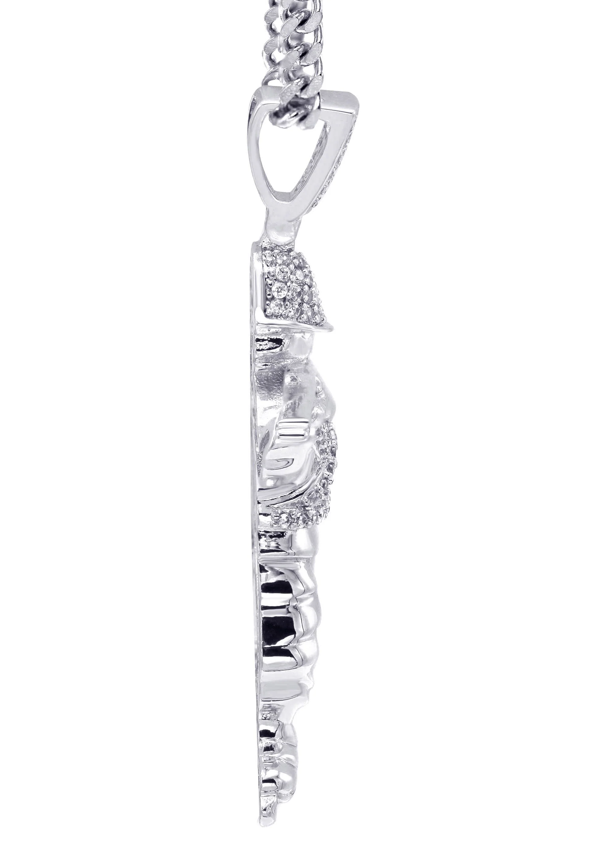 White Gold Plated Cuban Link Chain & Soldier Pendant | Appx. 14.3 Grams - Image 4