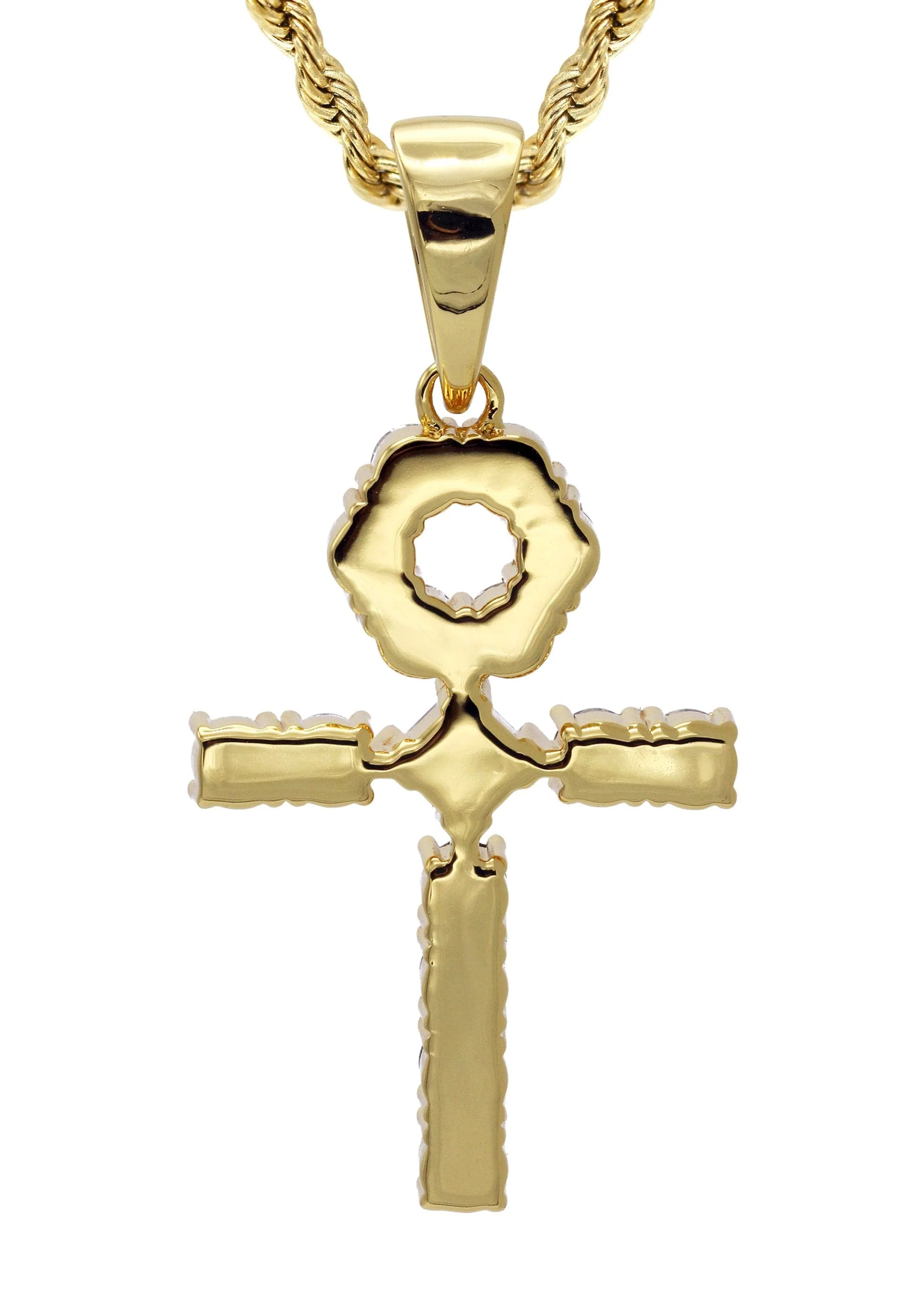 Gold Plated Rope Chain & Ankh Pendant | Appx. 10 Grams - Image 3