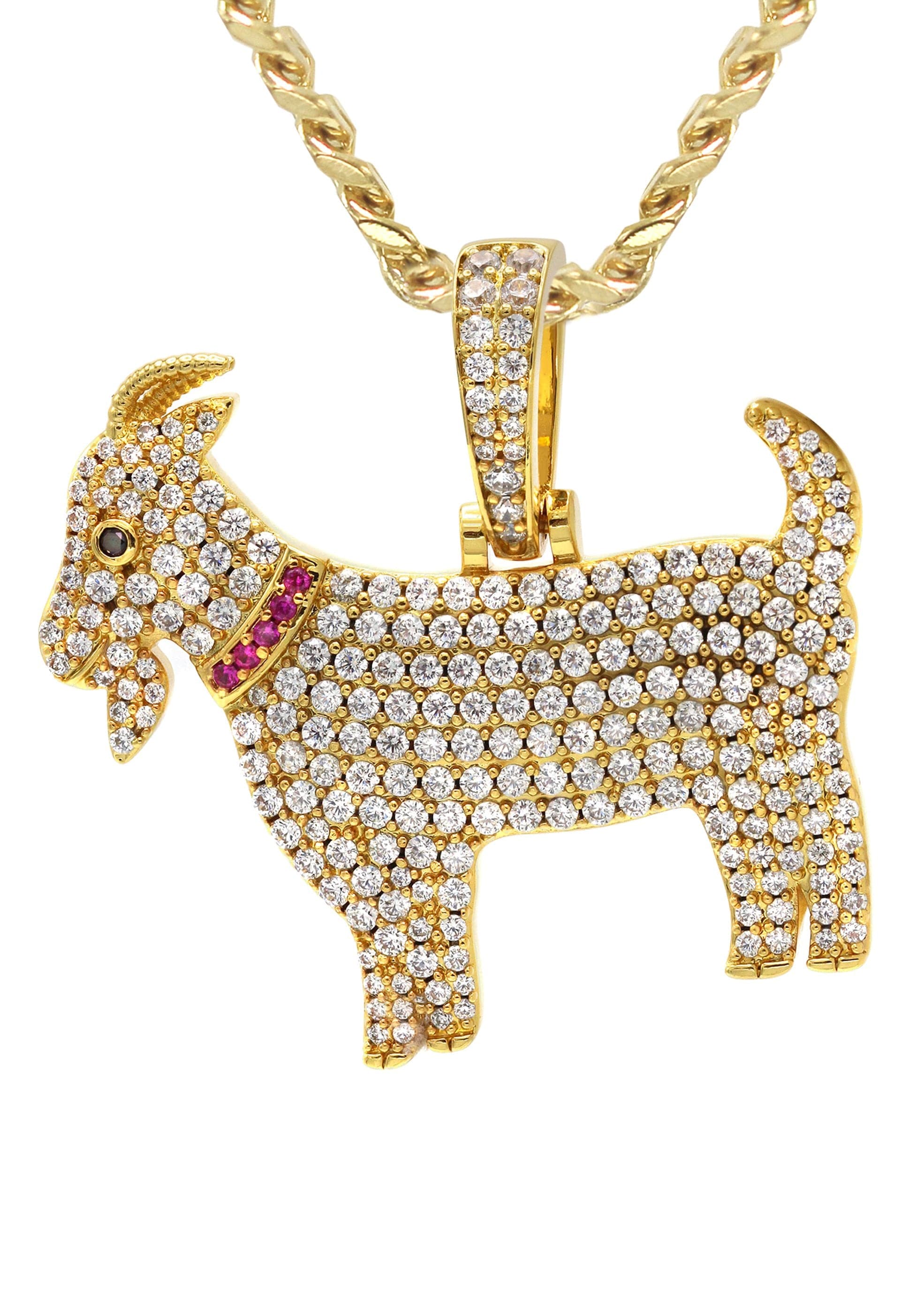 Gold Plated Cuban Link Chain & Goat Pendant | Appx. 14.5 Grams - Image 2