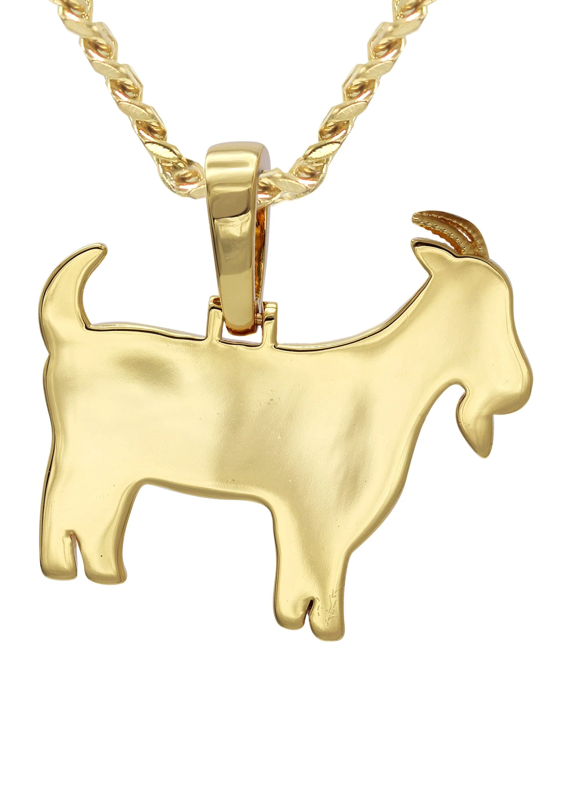 Gold Plated Cuban Link Chain & Goat Pendant | Appx. 14.5 Grams - Image 3