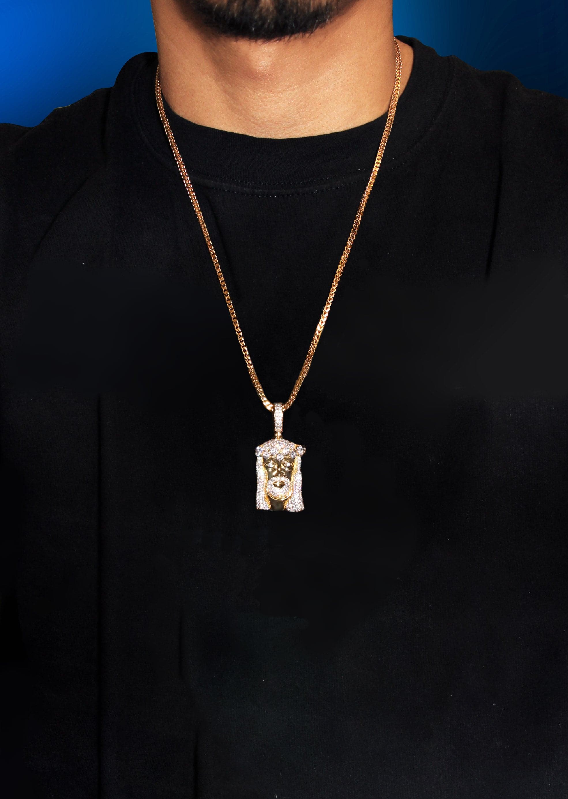 Gold Plated Rope Chain & Jesus Head Pendant | Appx. 26.7 Grams - Image 5