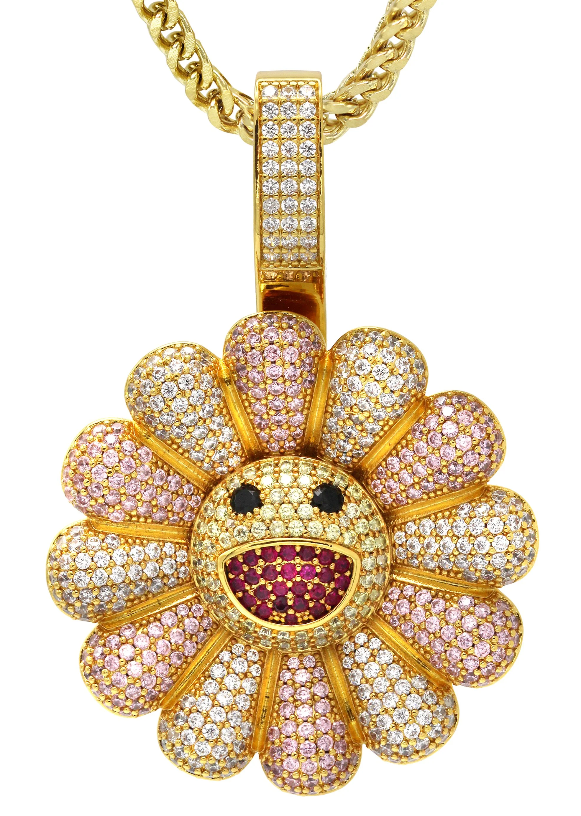 Gold Plated Franco Link Chain & Murakami Spinner Pendant | Appx. 30.8 Grams - Image 2