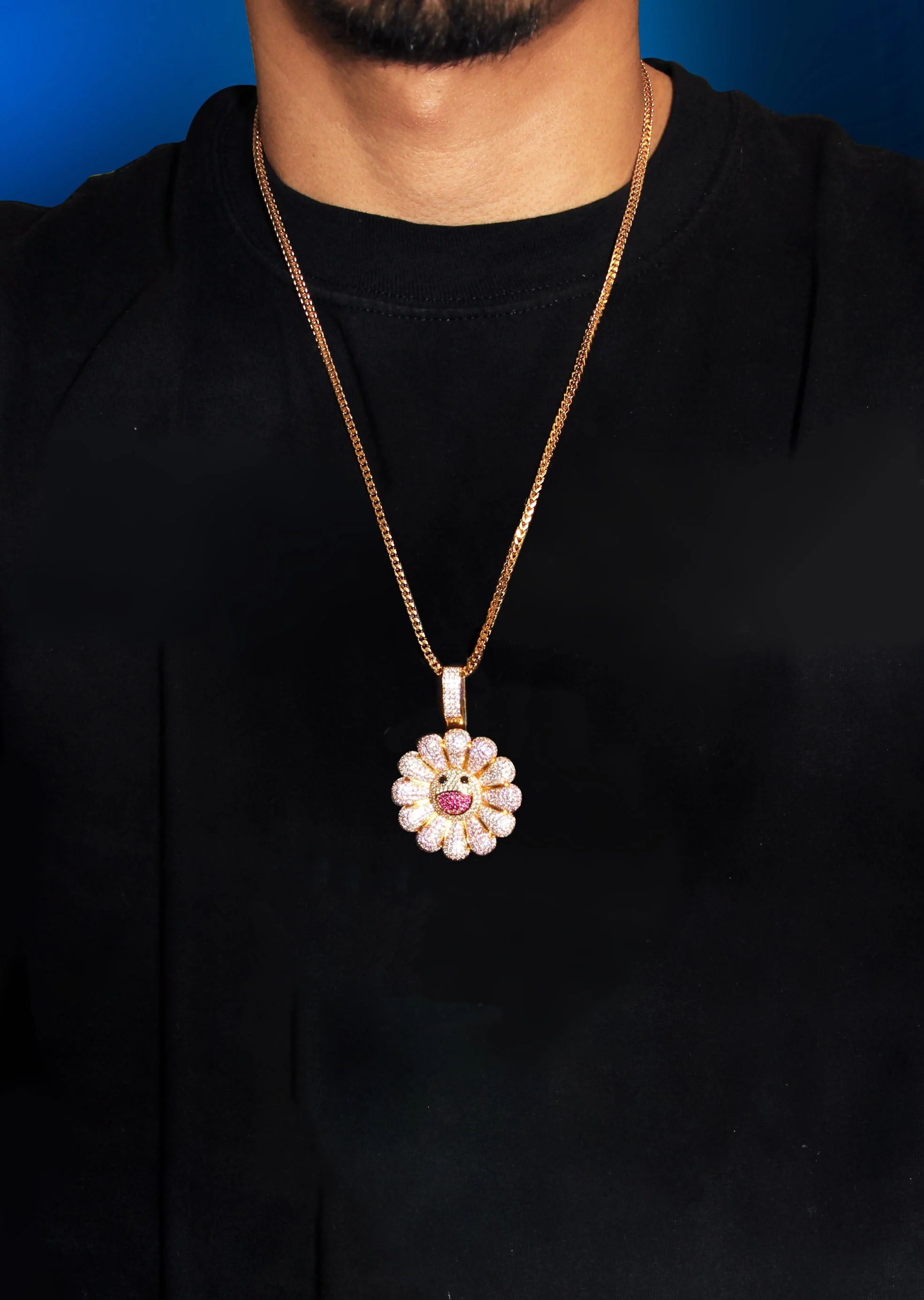 Gold Plated Franco Link Chain & Murakami Spinner Pendant | Appx. 30.8 Grams - Image 5