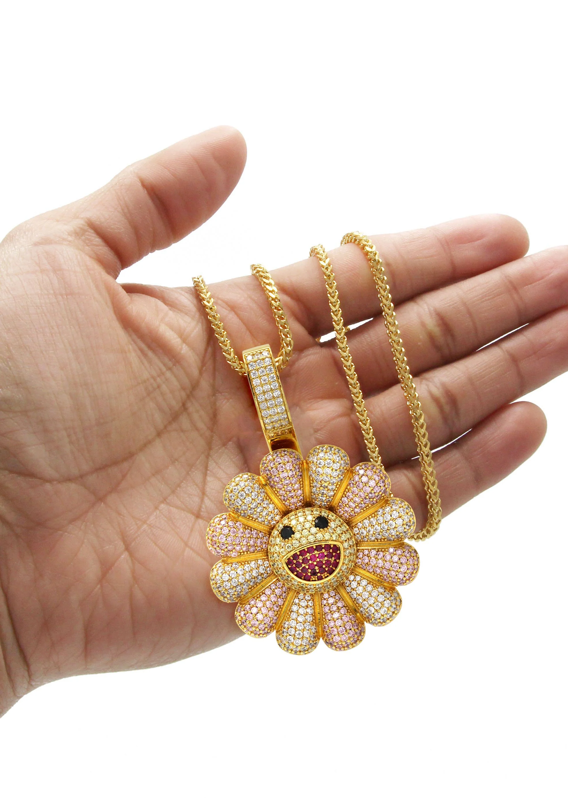 Gold Plated Franco Link Chain & Murakami Spinner Pendant | Appx. 30.8 Grams - Image 6