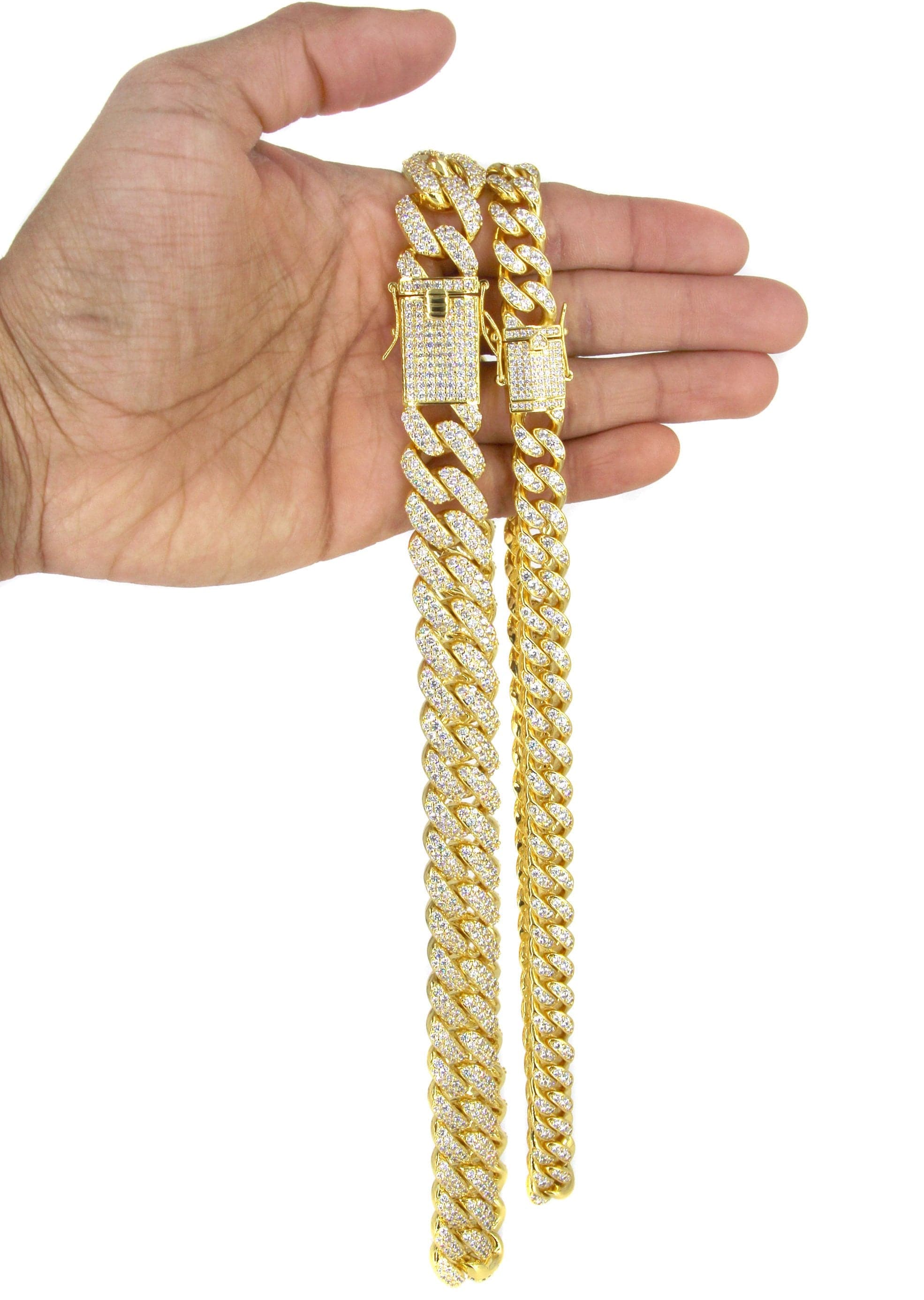 Gold Plated Iced Out Miami Cuban Link Choker - Image 4