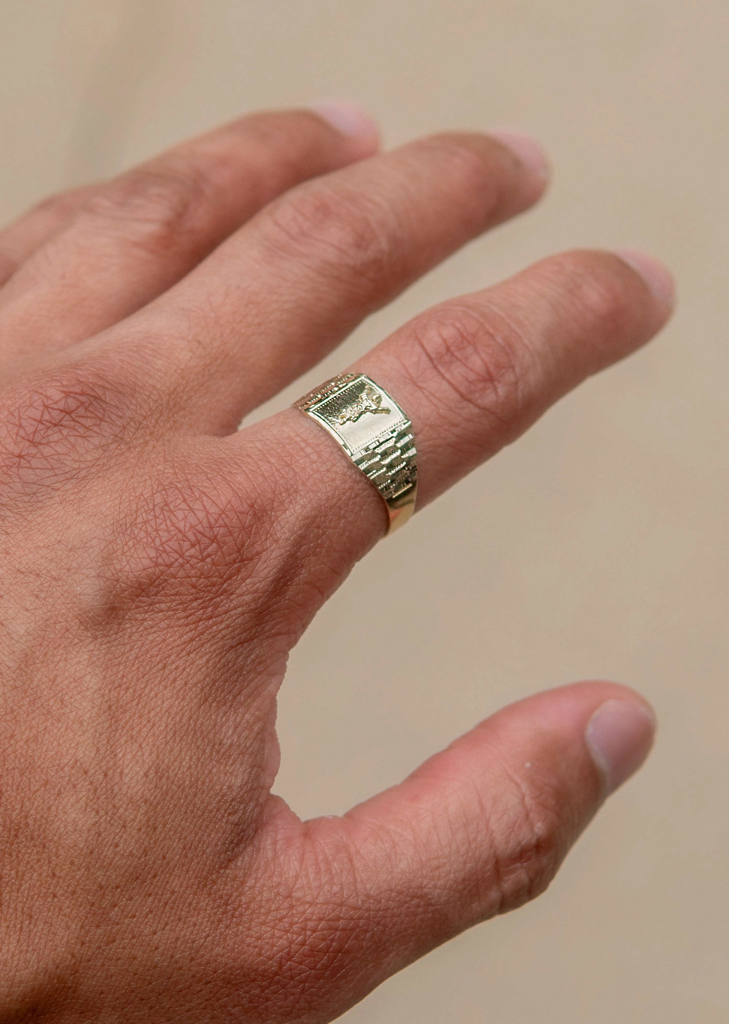 Mens Baby Jesus Signet Ring - 10K Gold | 2 Grams - Image 4