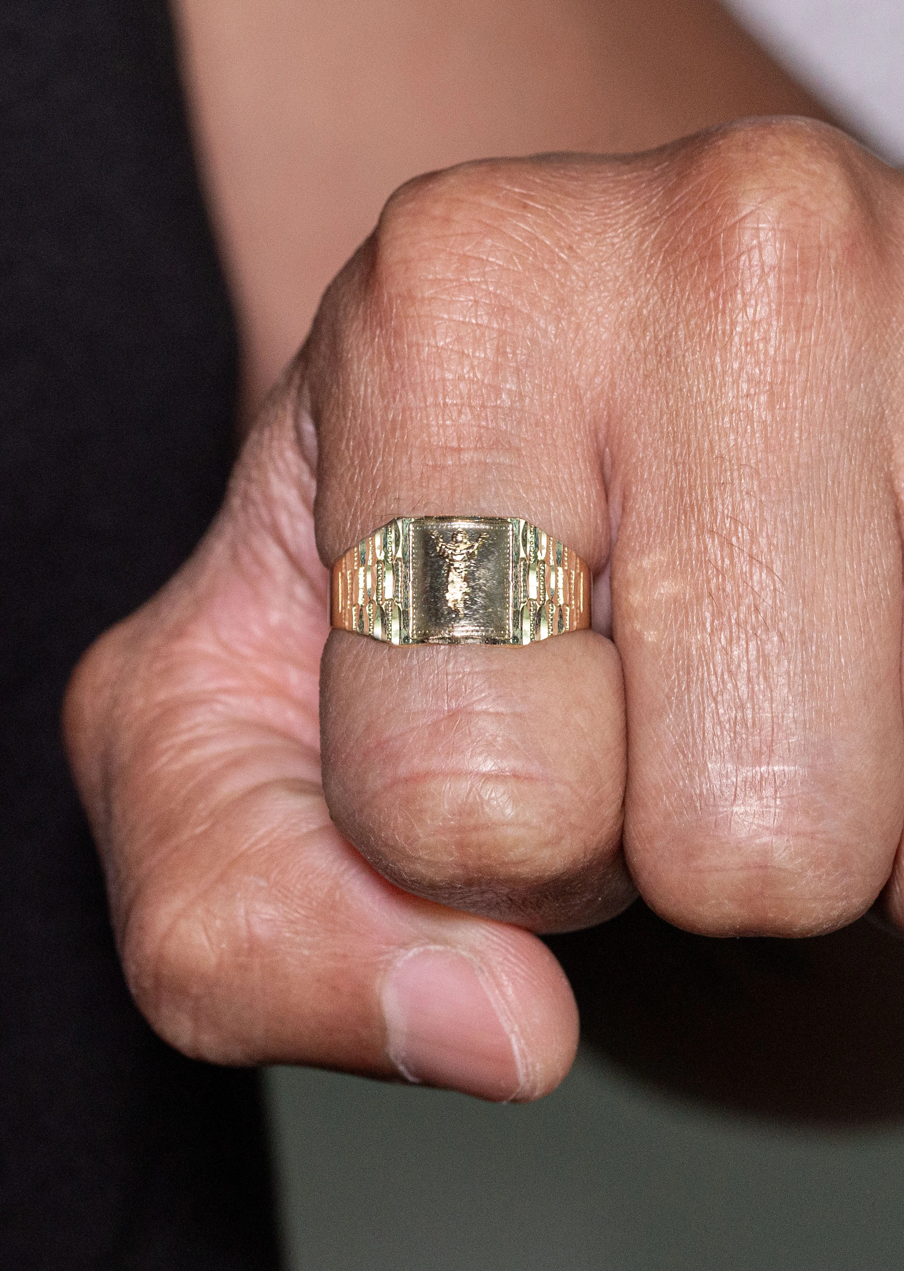 Mens Baby Jesus Signet Ring - 10K Gold | 2 Grams - Image 5