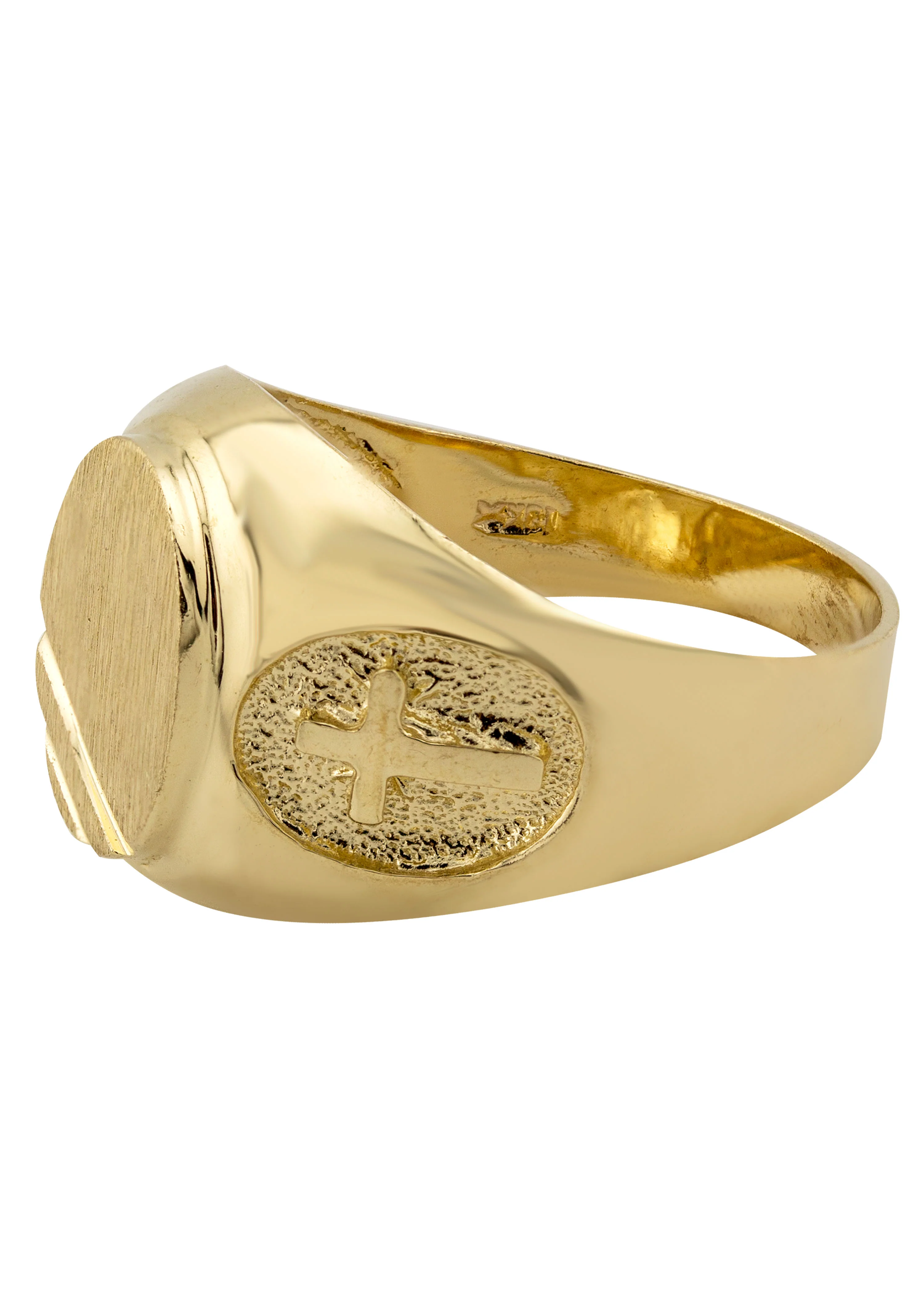 Mens Cross Signet Ring - 10K Gold | 5 Grams - Image 2