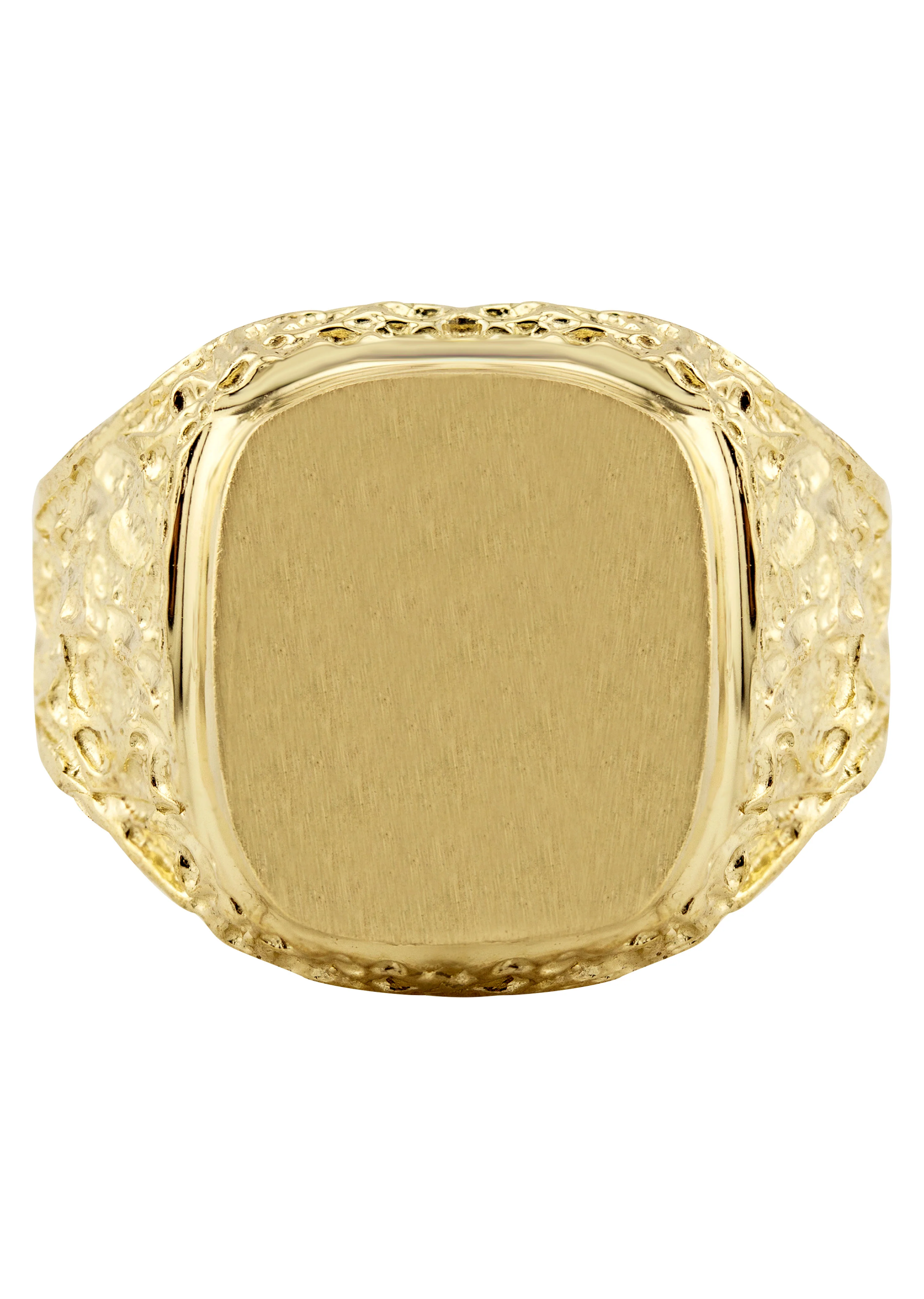 Mens Nugget Signet Ring - 10K Gold | 7 Grams