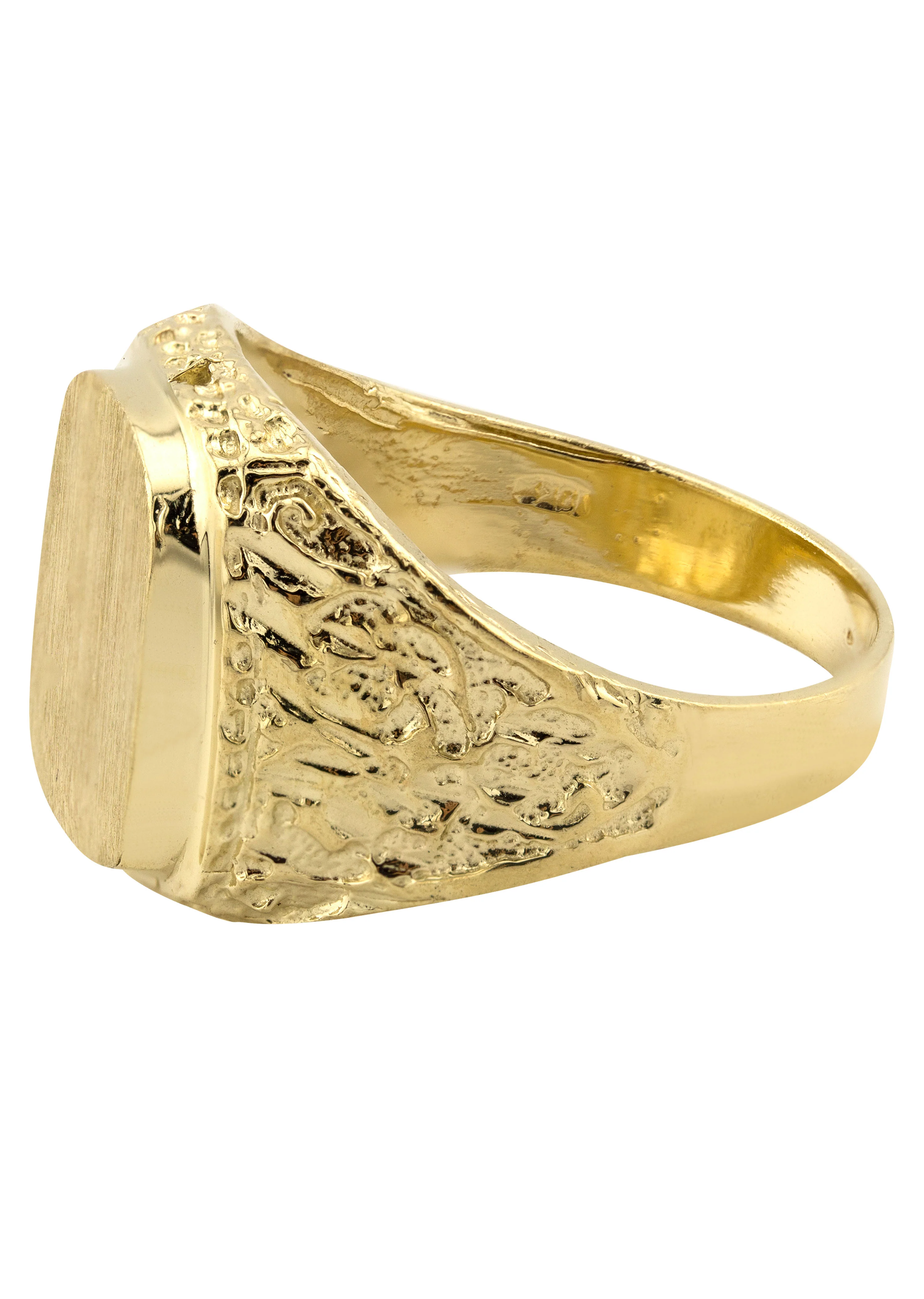 Mens Nugget Signet Ring - 10K Gold | 7 Grams - Image 2