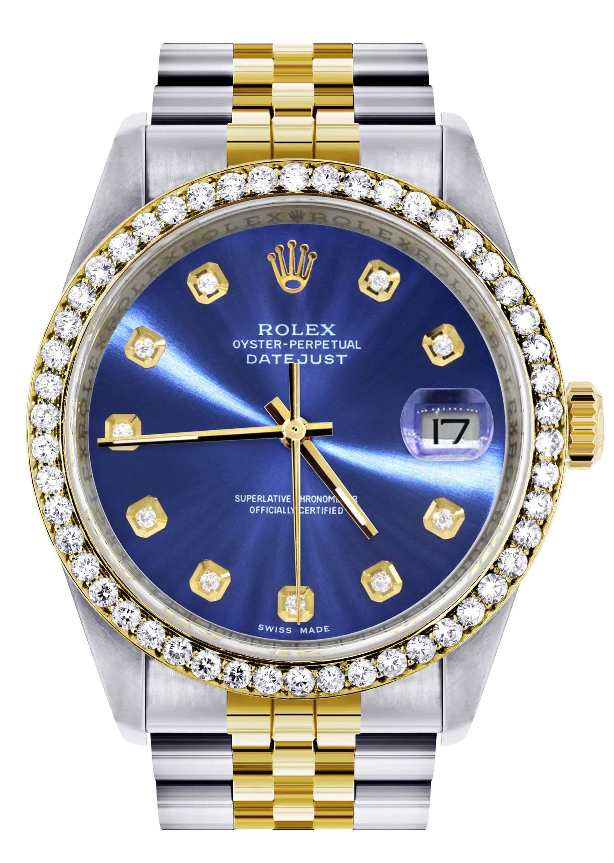 Gold Rolex Datejust Watch 16233 Two Tone for Men | 36Mm | Blue Dial | Jubilee Band