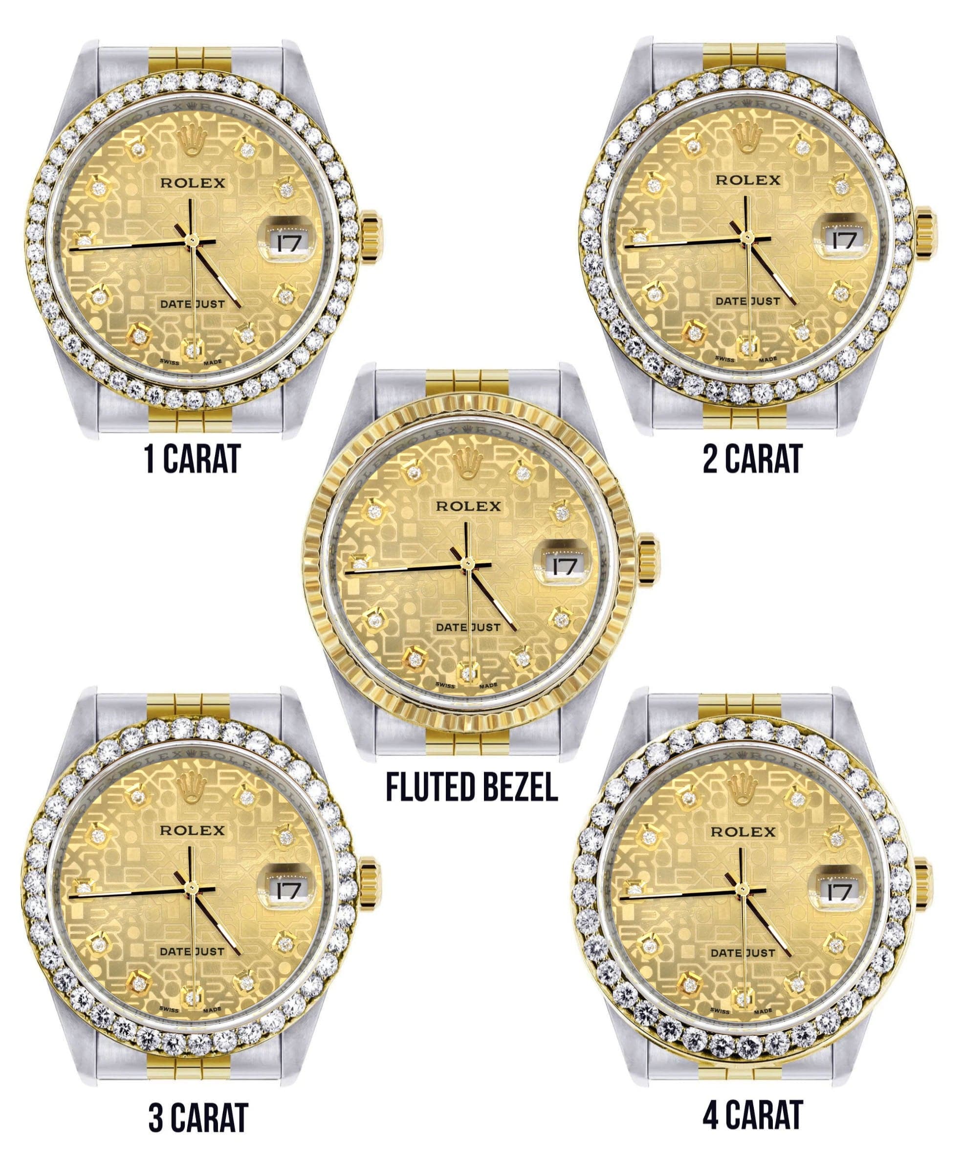 Gold Rolex Datejust Watch 16233 Two Tone for Men | 36Mm | Gold Texture Dial | Jubilee Band - Image 3