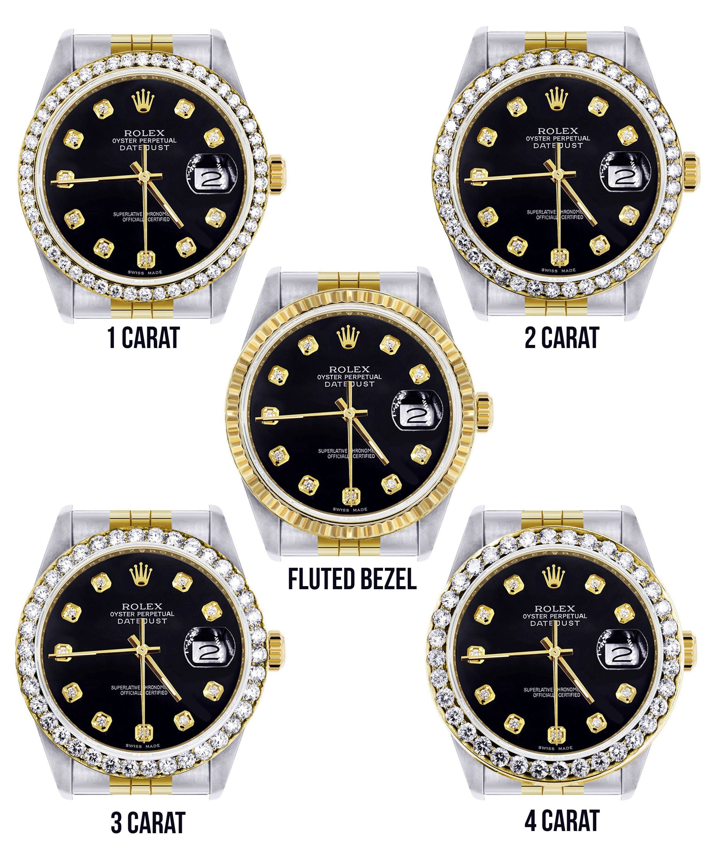 Gold Rolex Datejust Watch 16233 for Men | 36Mm | Black Dial | Jubilee Band - Image 3