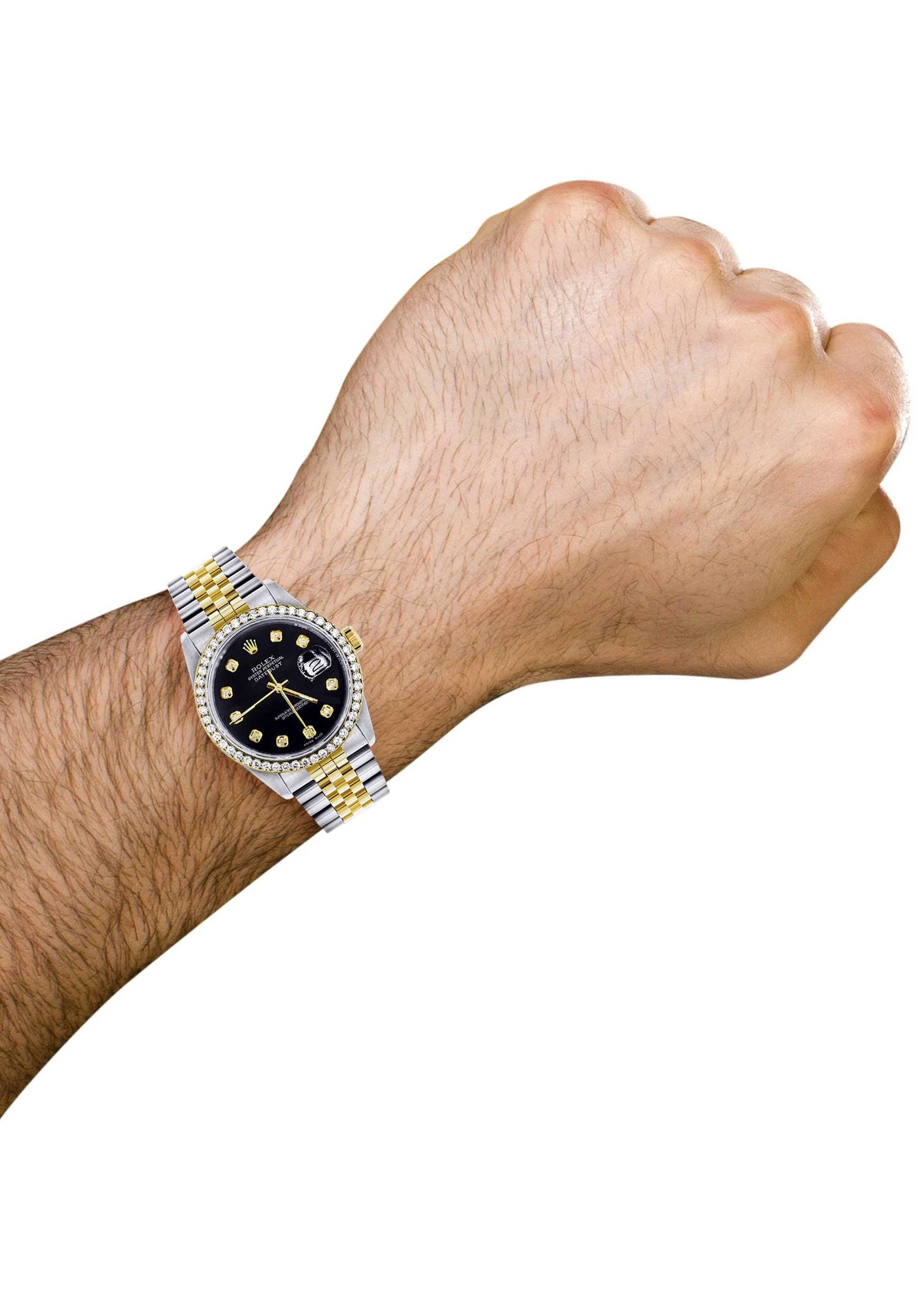 Gold Rolex Datejust Watch 16233 for Men | 36Mm | Black Dial | Jubilee Band - Image 5